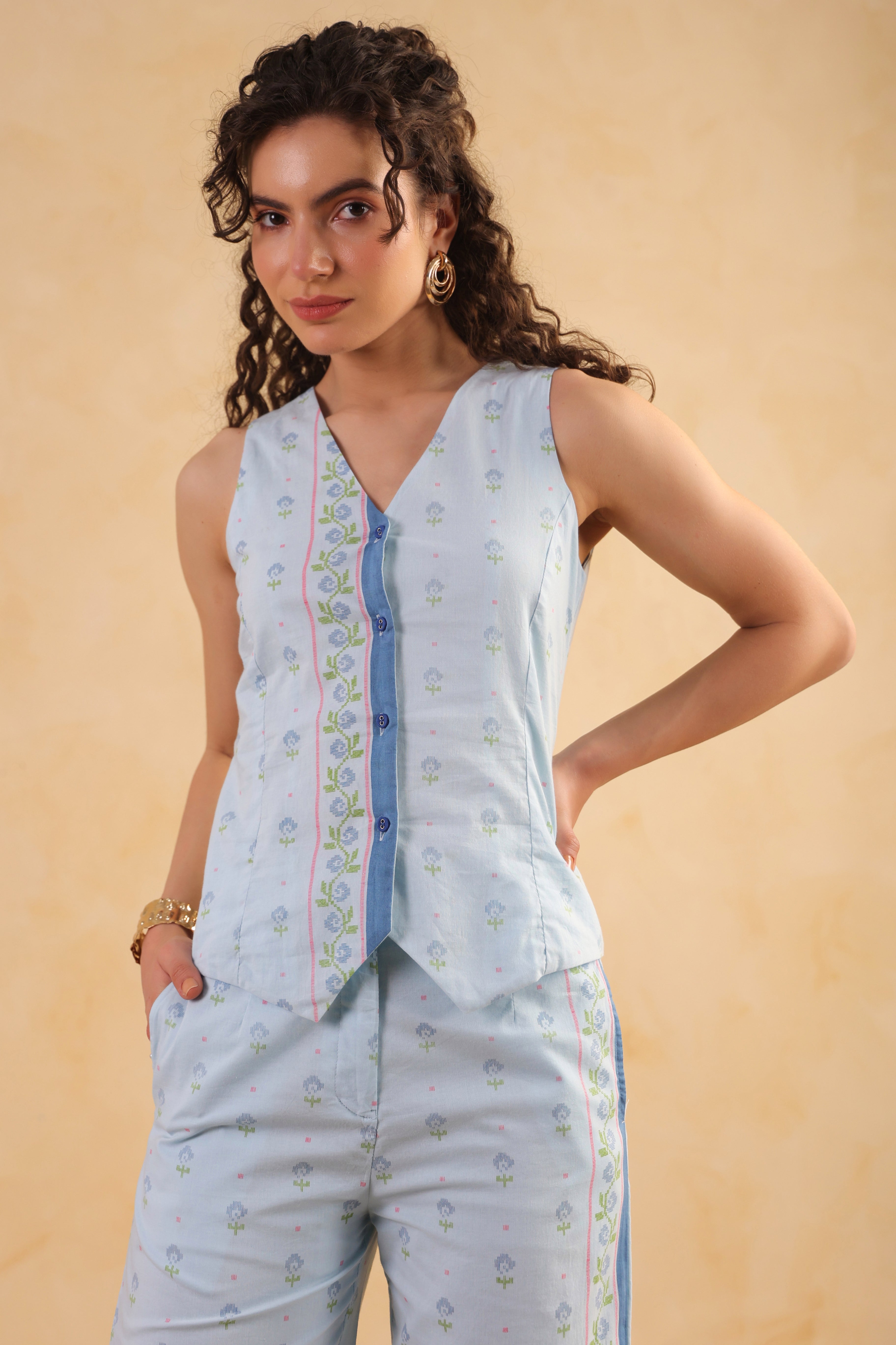 Ceejay Cotton Coord Set–Blue