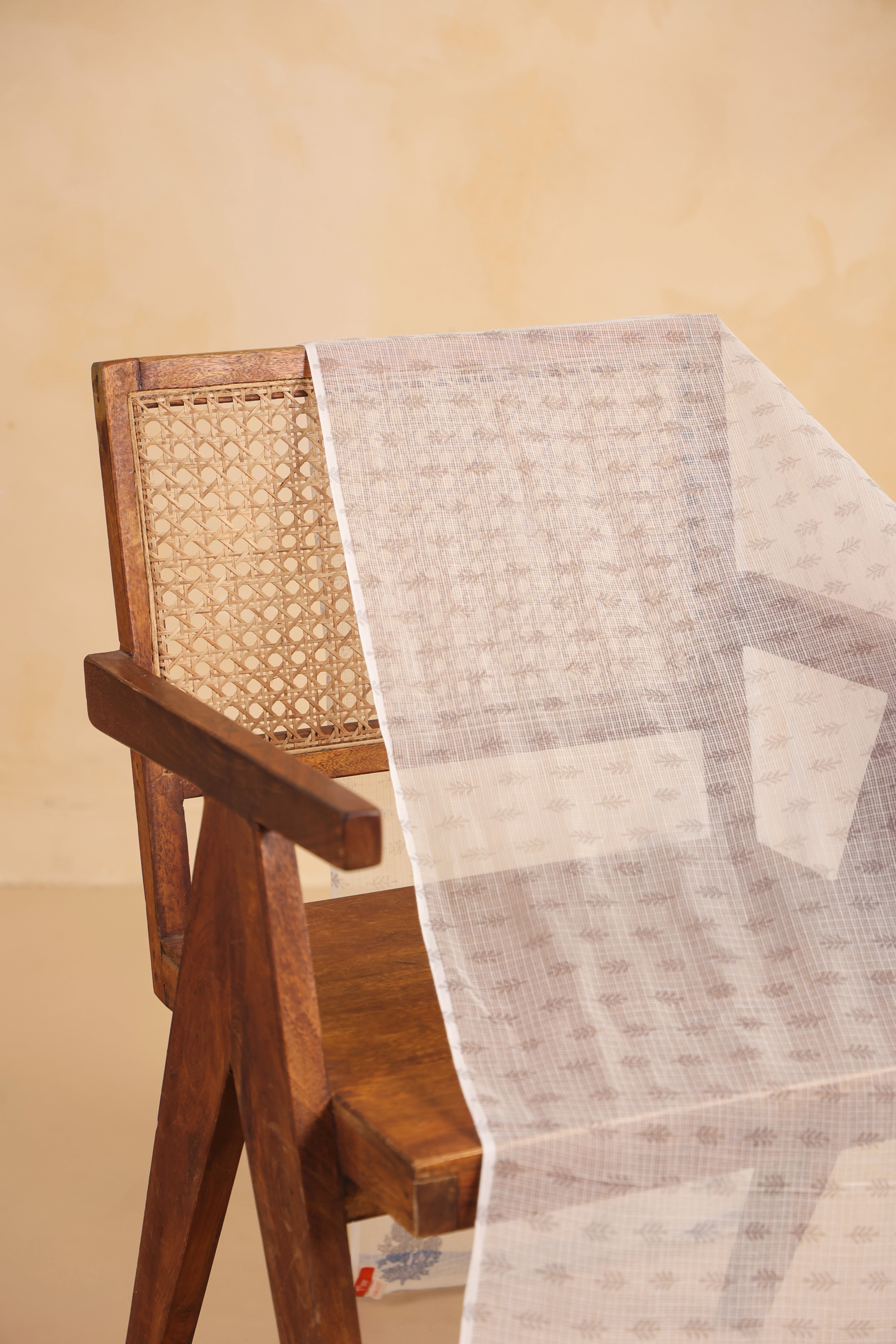 Kota Doria Printed Dupatta - Blue/White