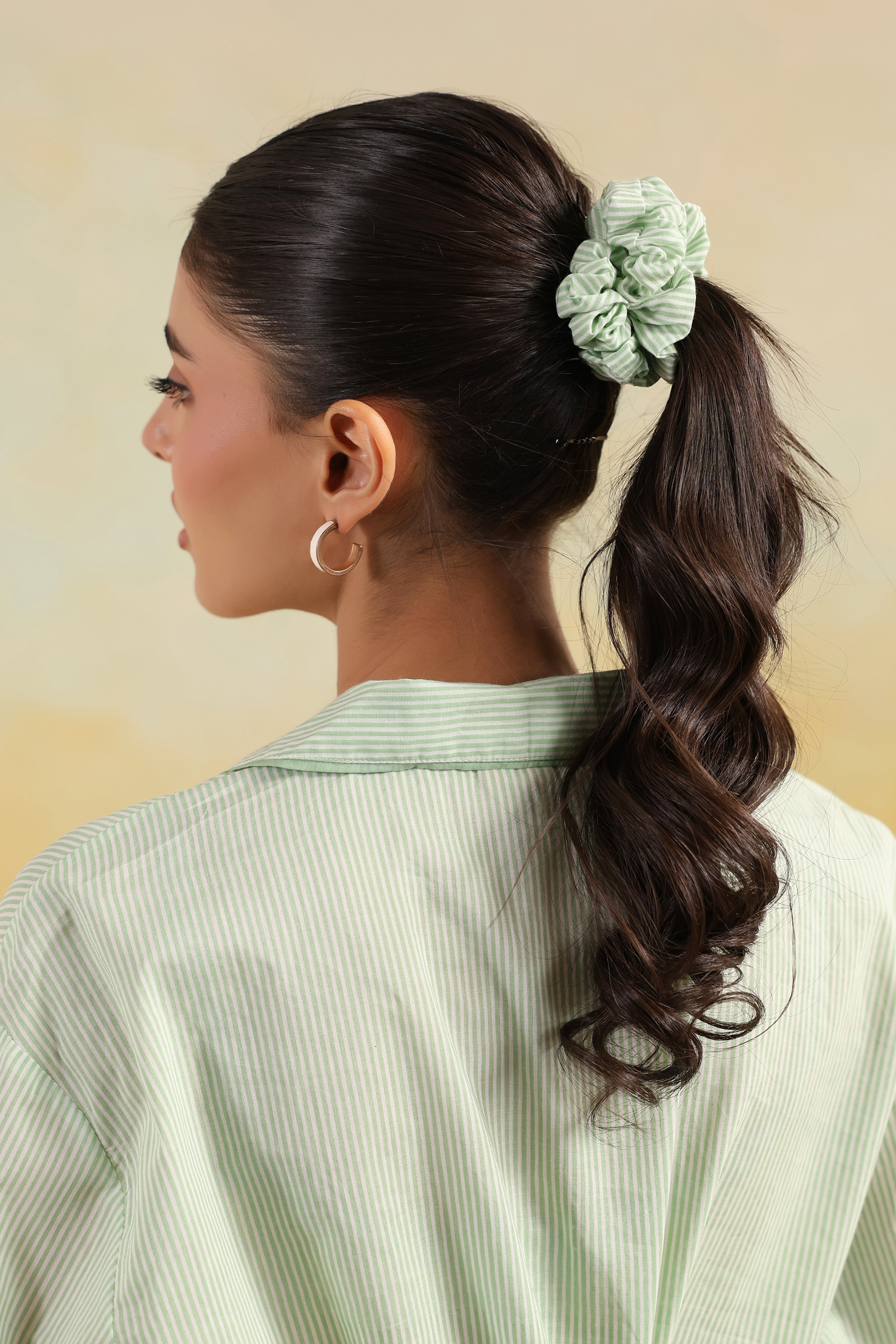 Mint Green Stripe Cotton Night Suit