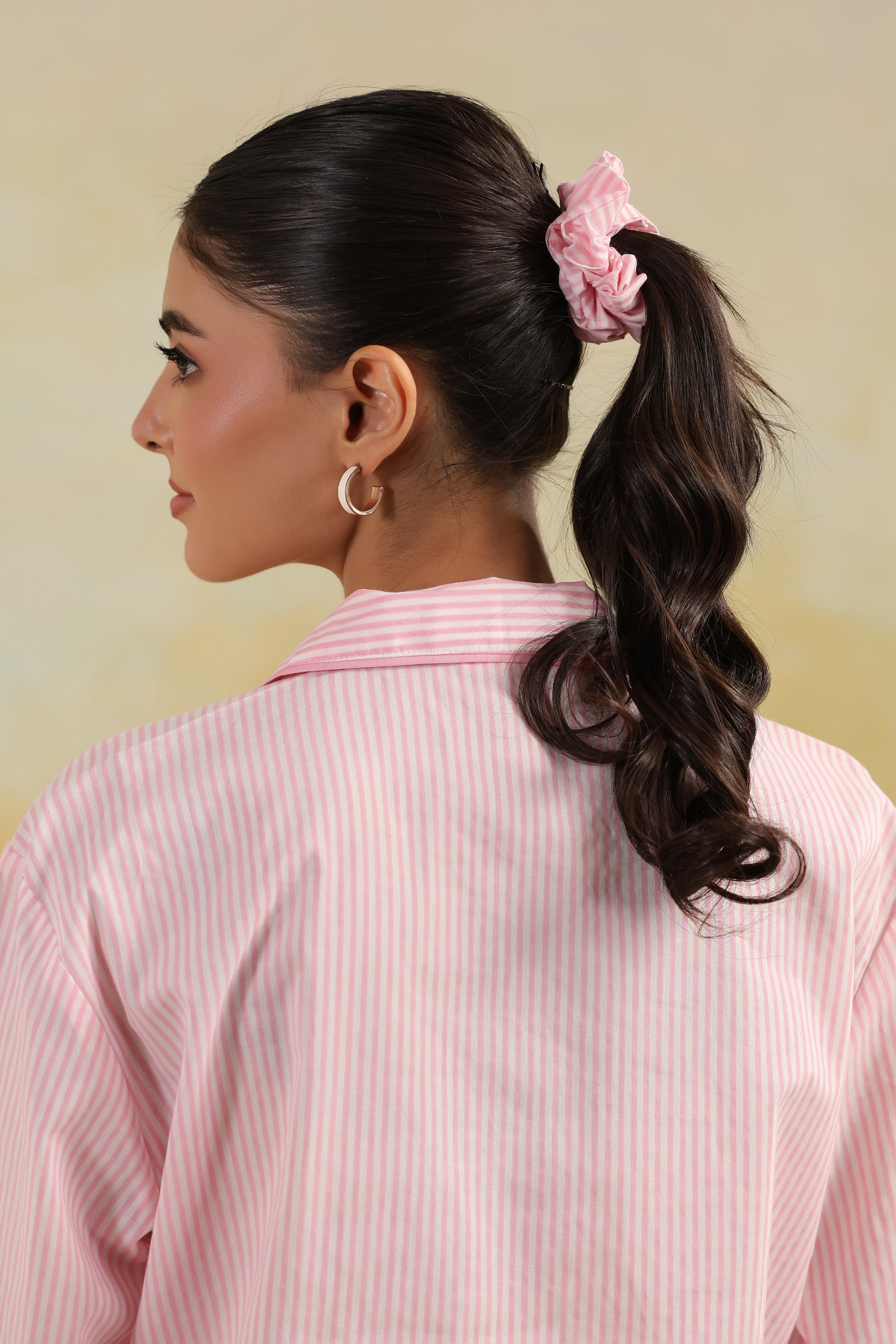 Pink Stripe Cotton Night Suit