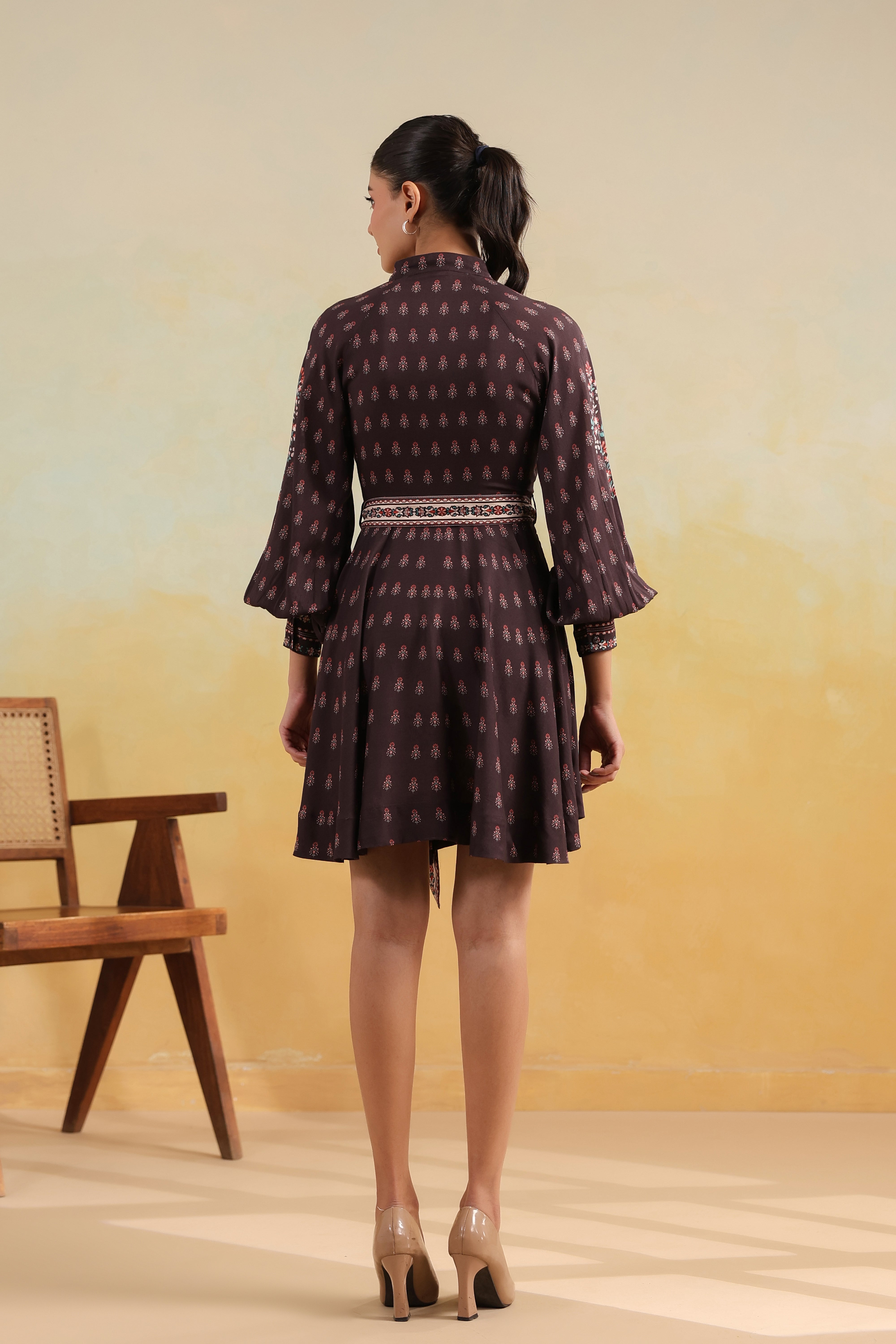 Raglan Sleeve Mini Dress – Coffee