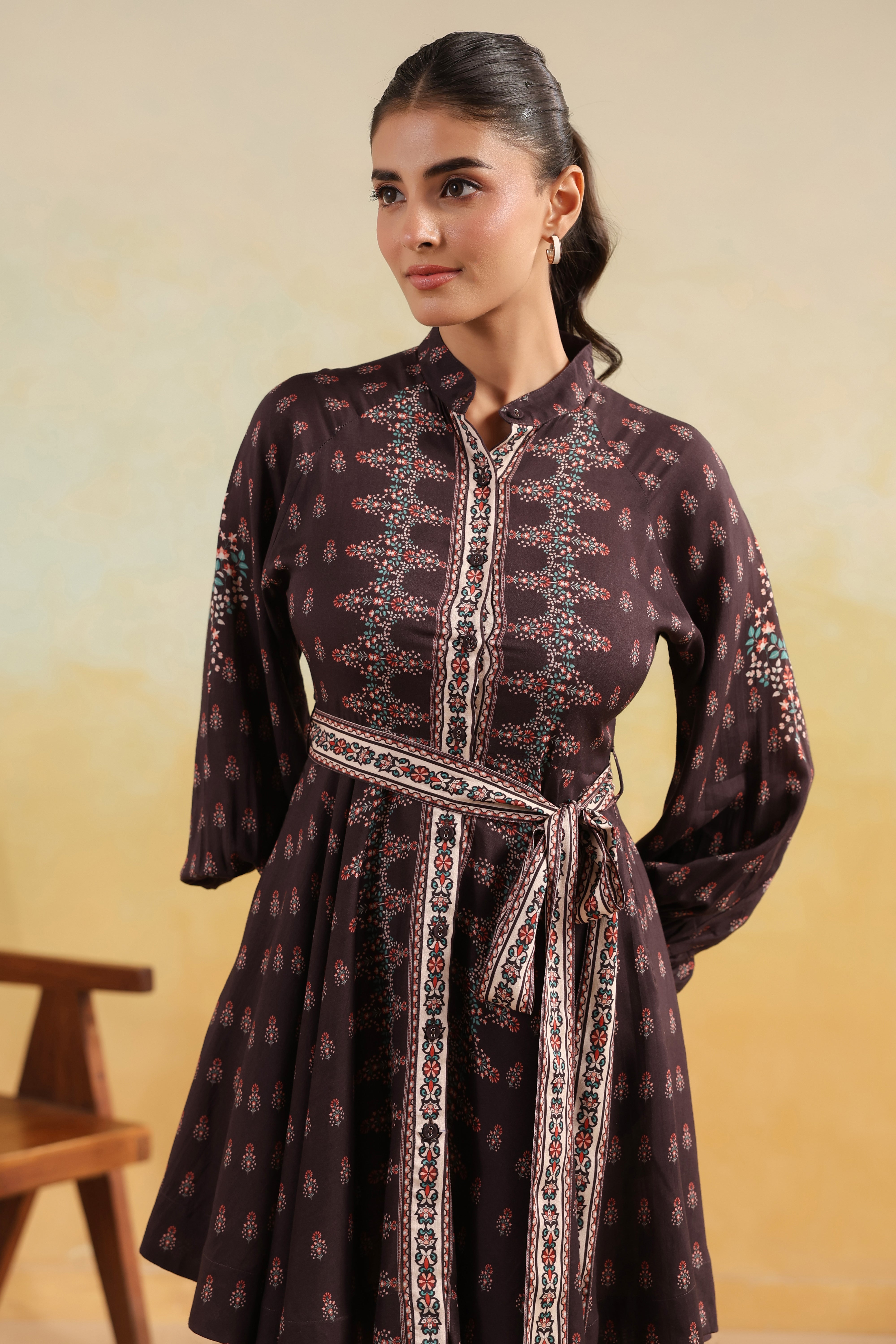 Raglan Sleeve Mini Dress – Coffee