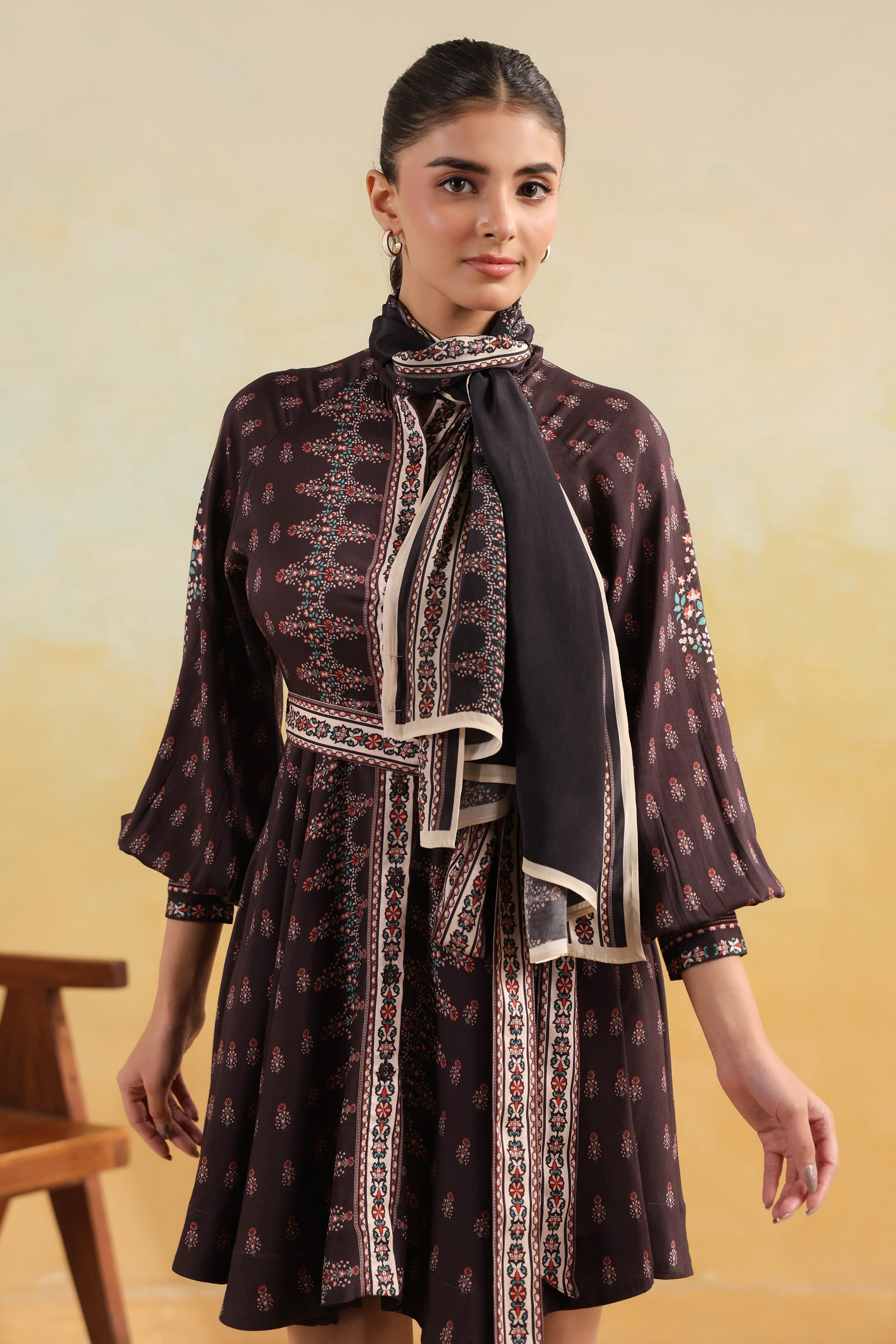 Raglan Sleeve Mini Dress – Coffee