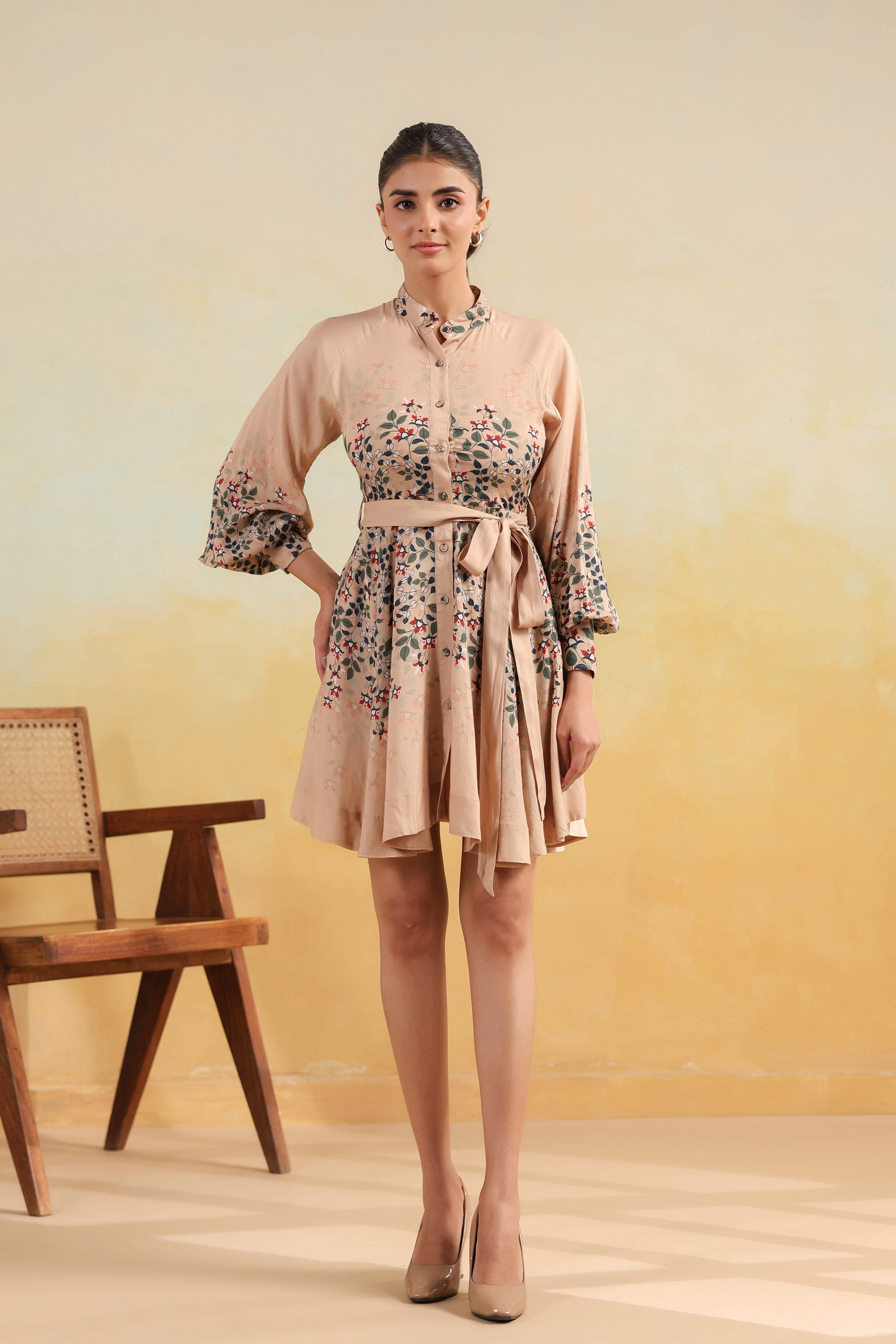 Raglan Sleeve Mini Dress – Summer Sand