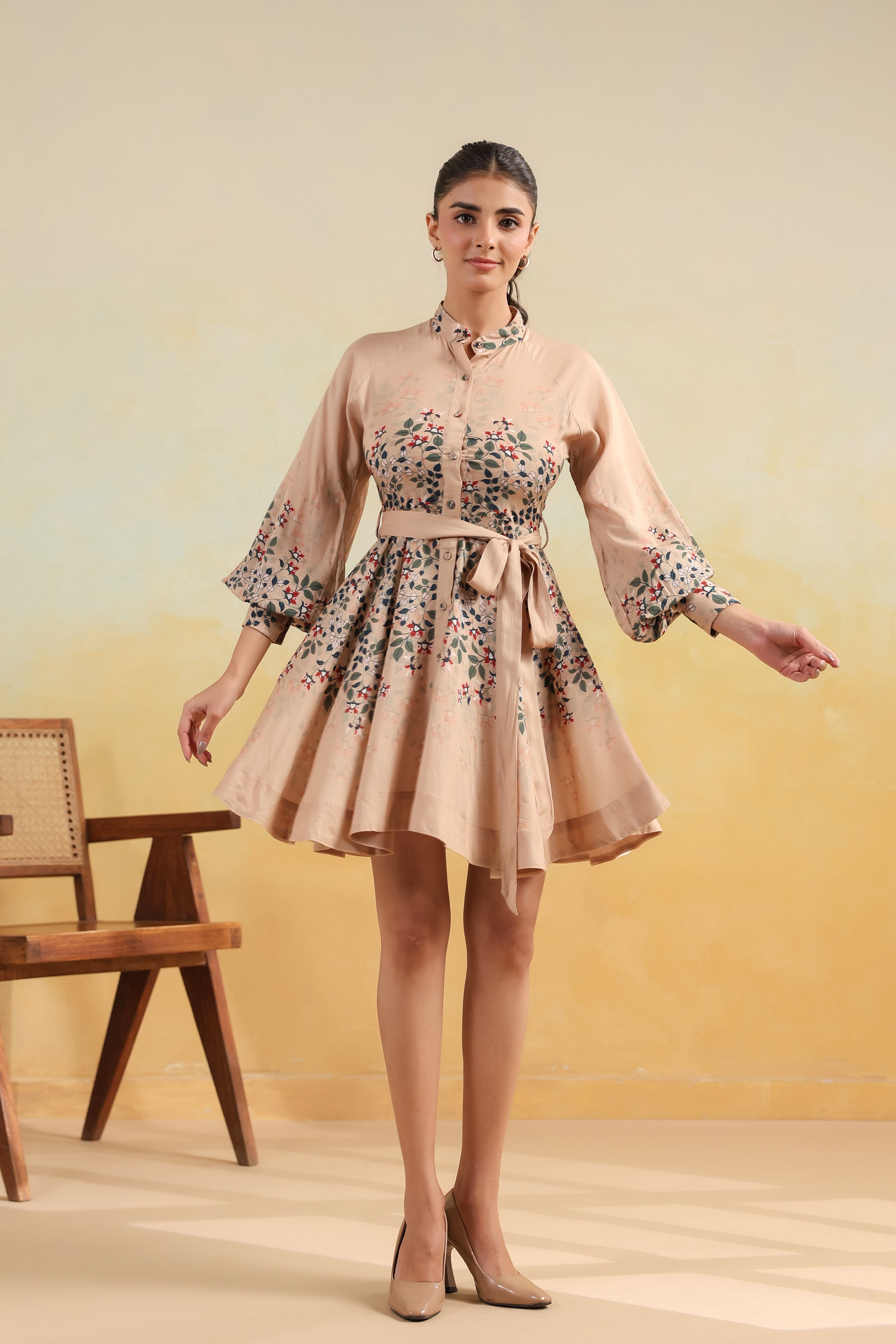 Raglan Sleeve Mini Dress – Summer Sand