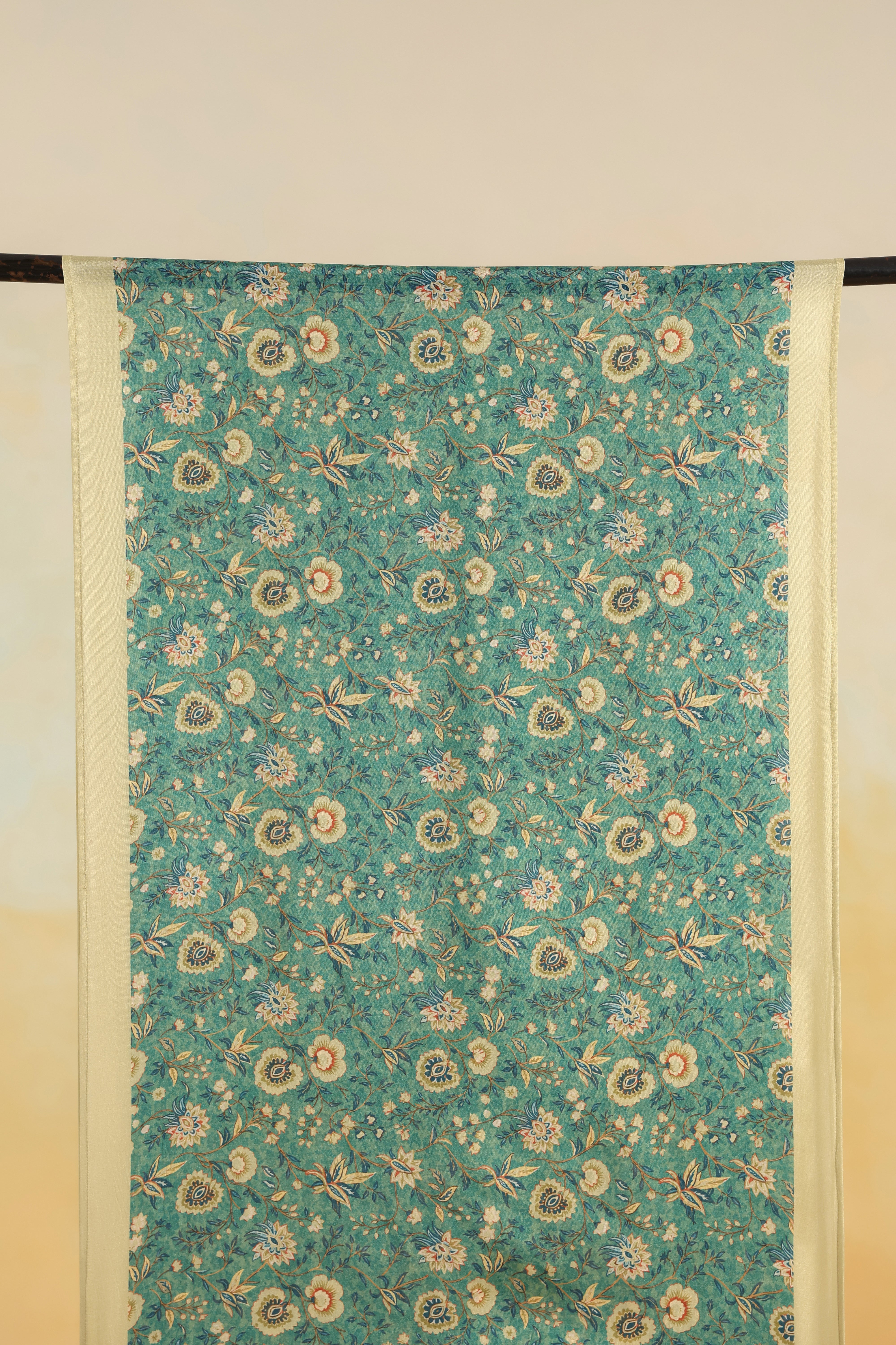 Floral Jaal Stole – Amazon Green