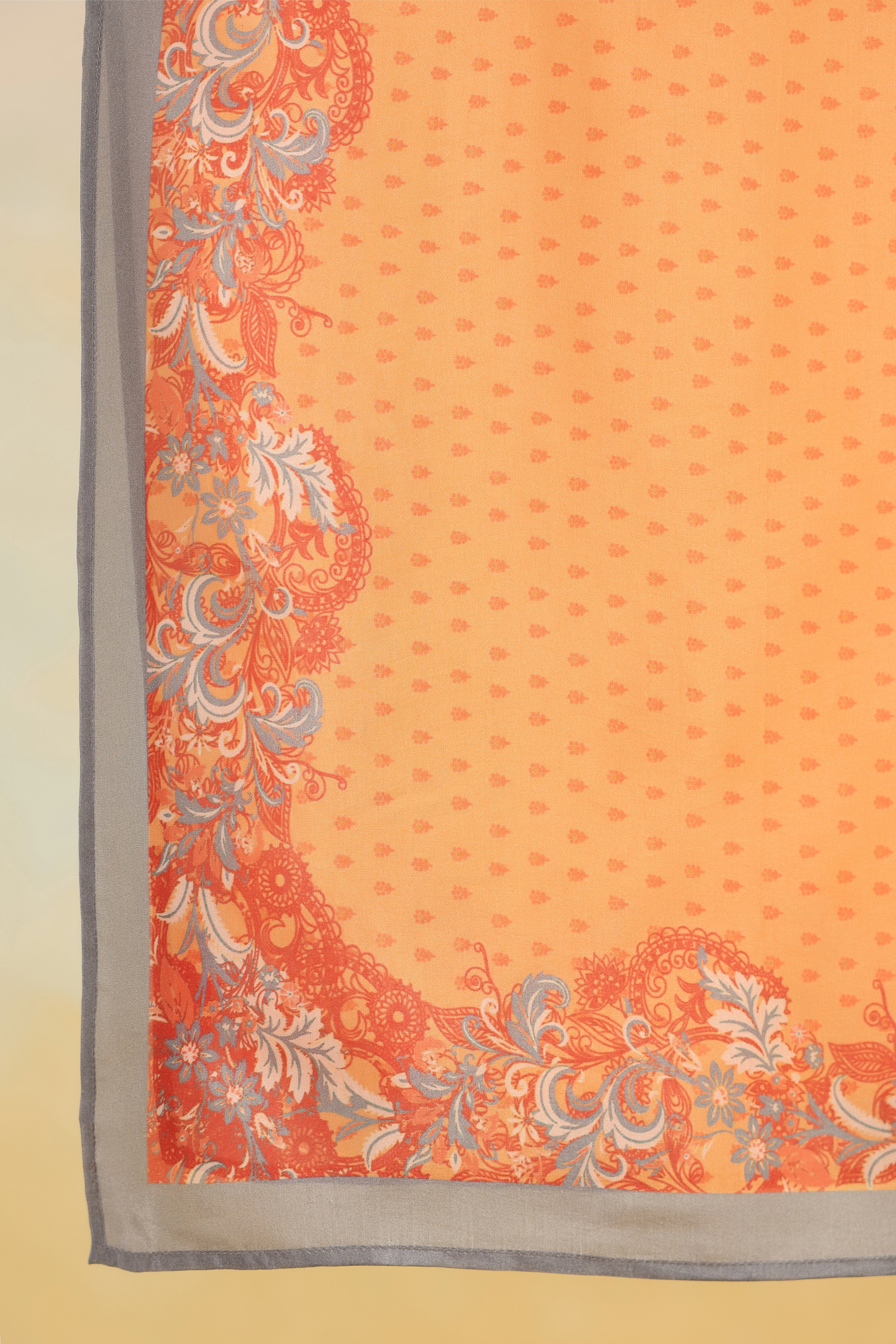 Engineered Border Scarf – Peach Caramel