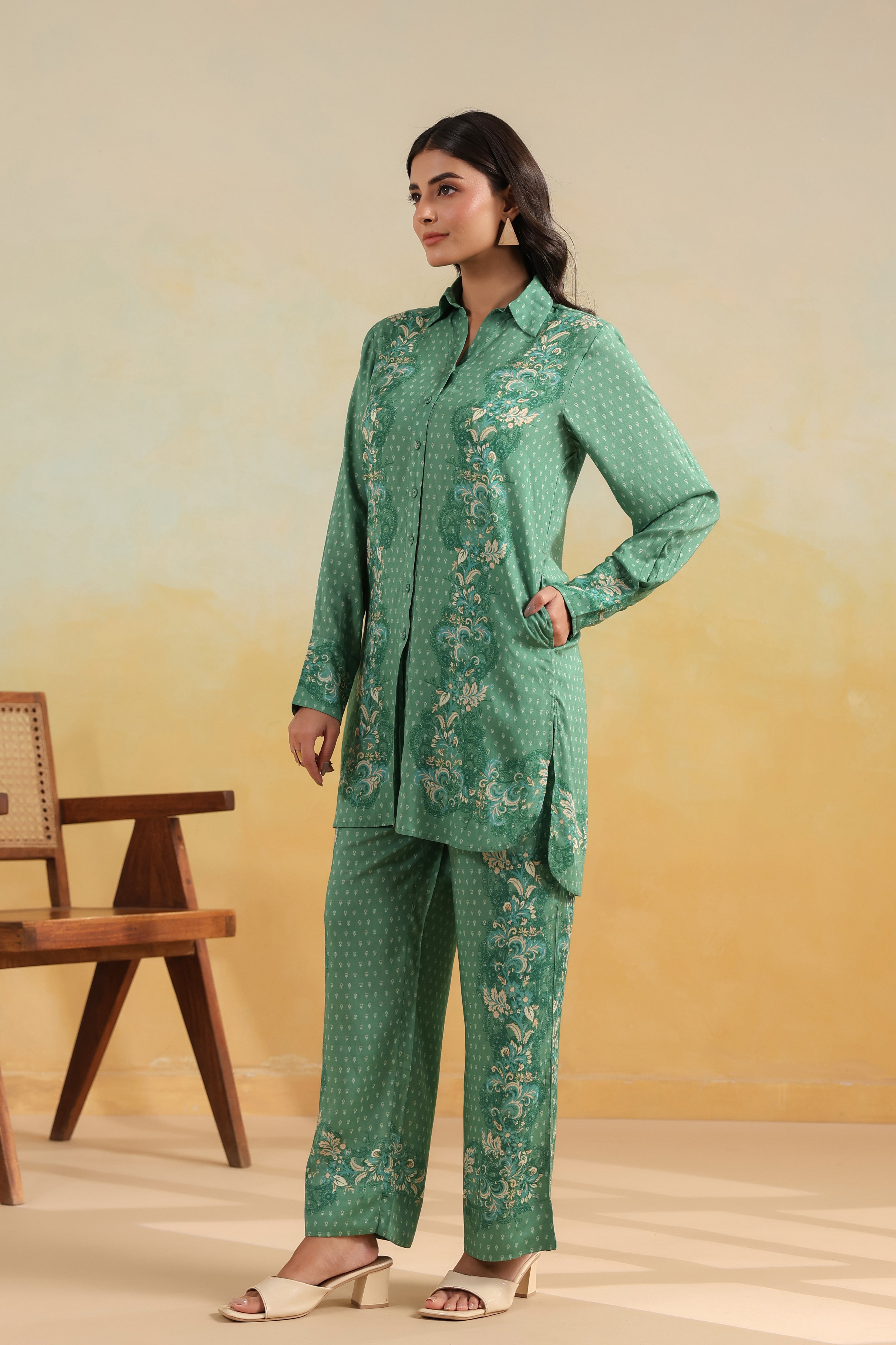 Honeycomb Tunic Set – Amazon Green