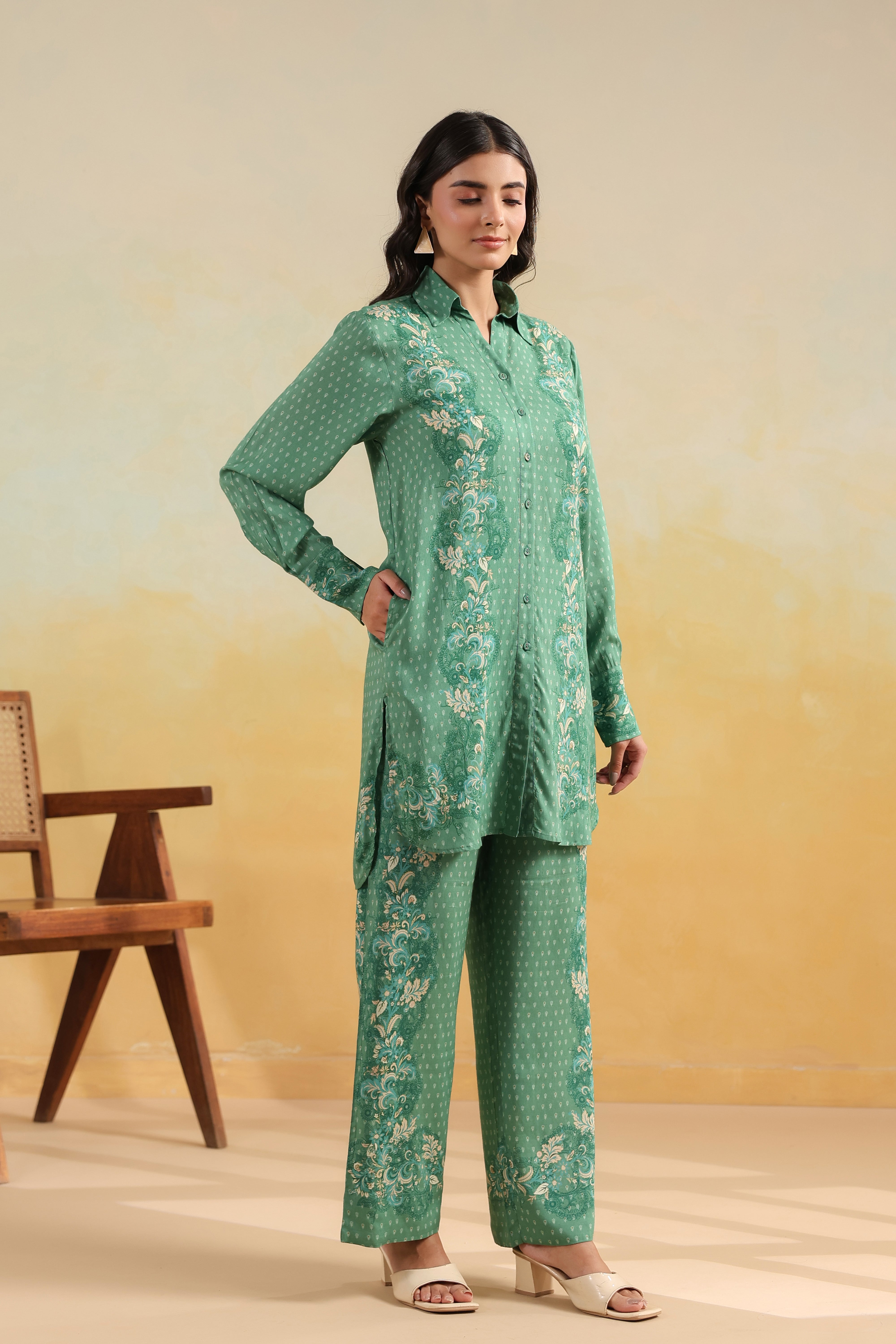 Honeycomb Tunic Set – Amazon Green