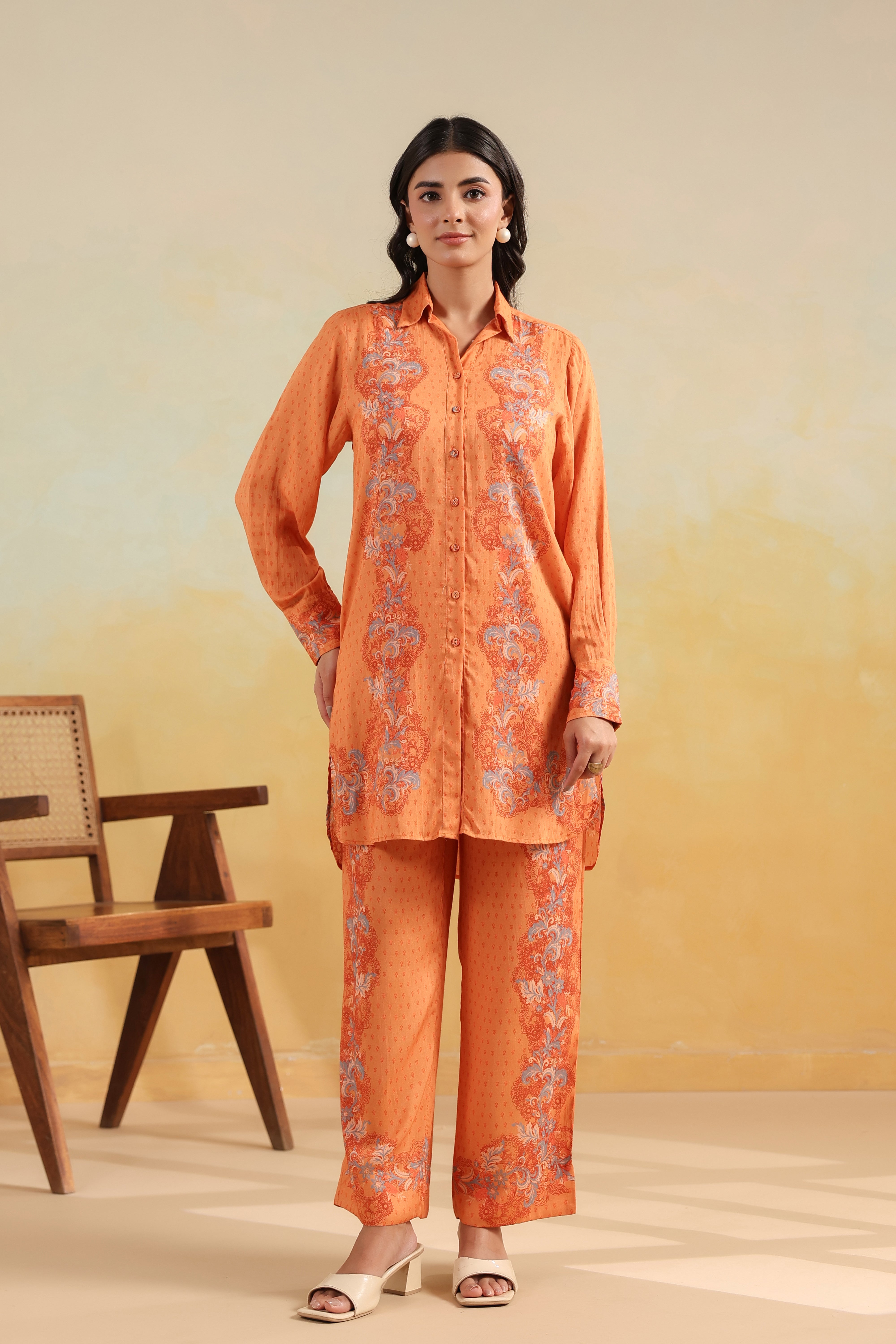 Honeycomb Tunic Set – Peach Caramel