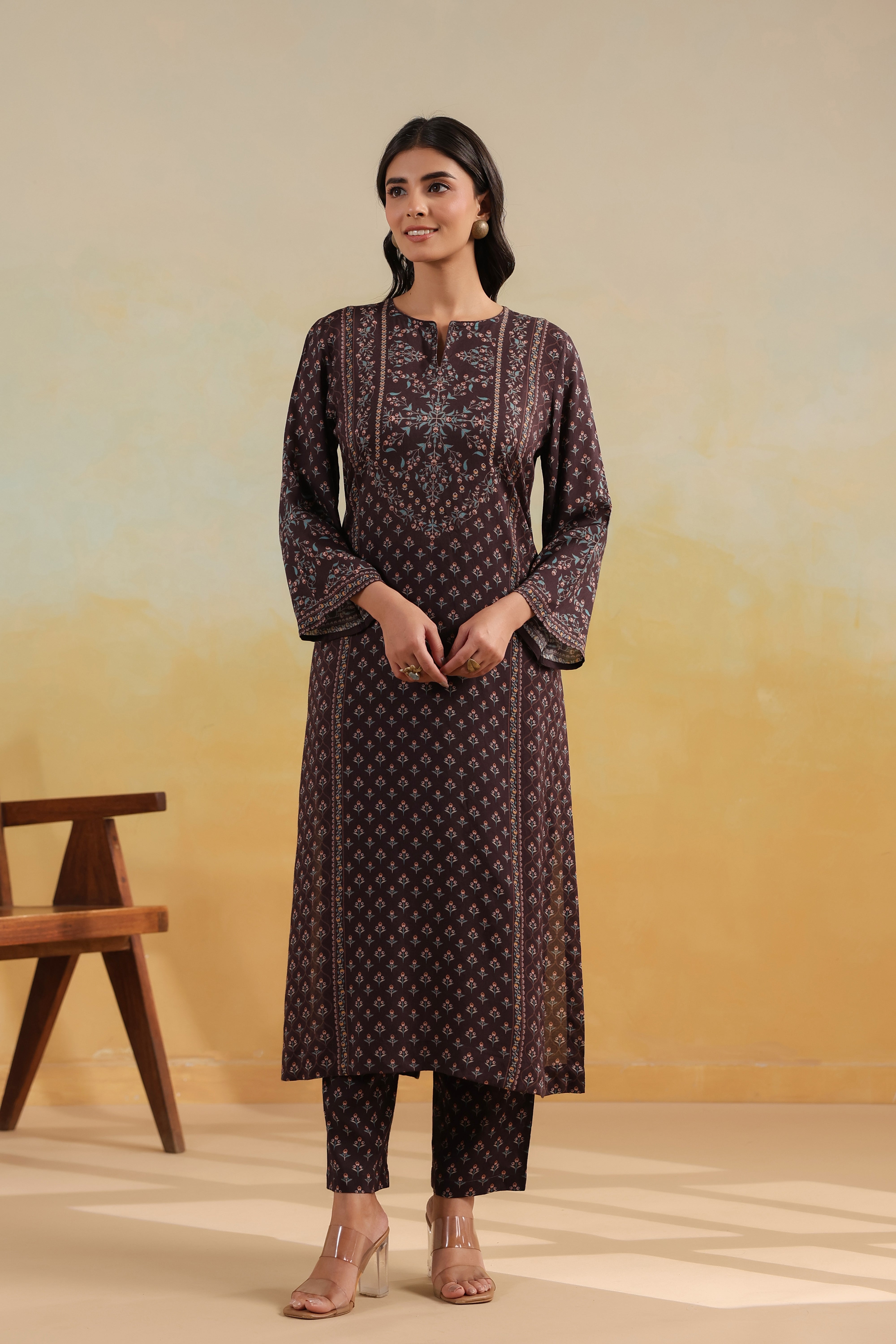 Classic Kurta Set – Coffee