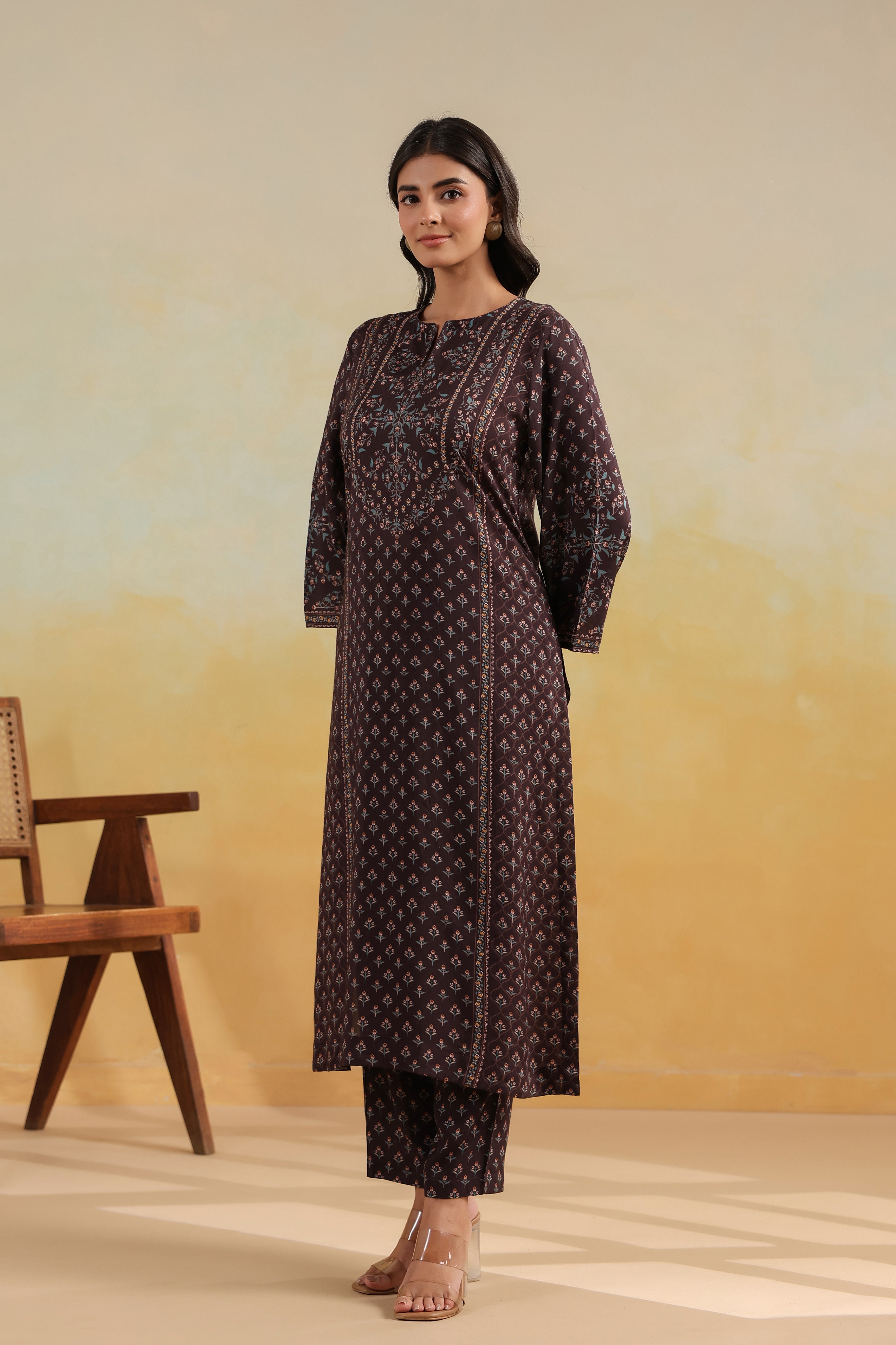 Classic Kurta Set – Coffee