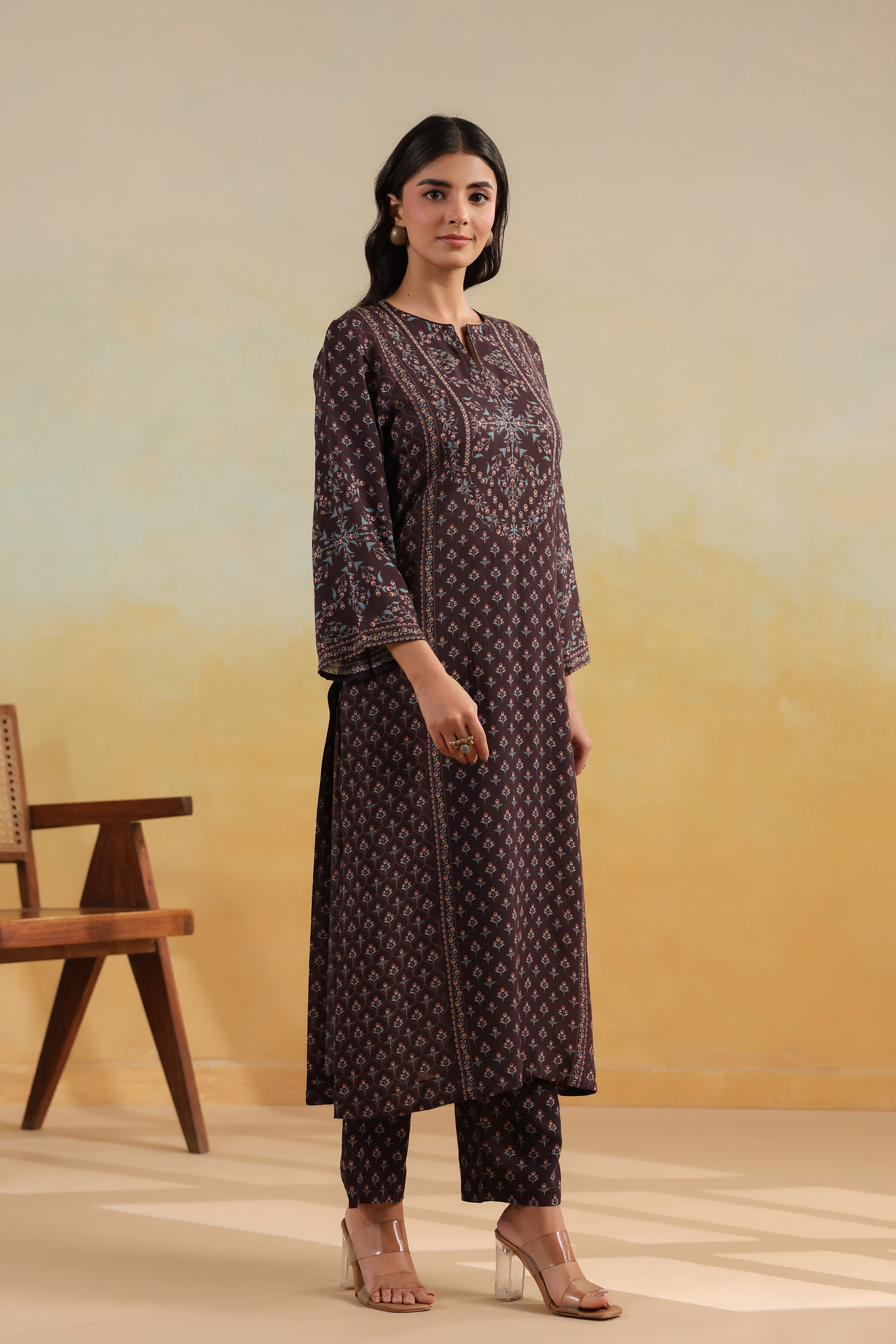 Classic Kurta Set – Coffee