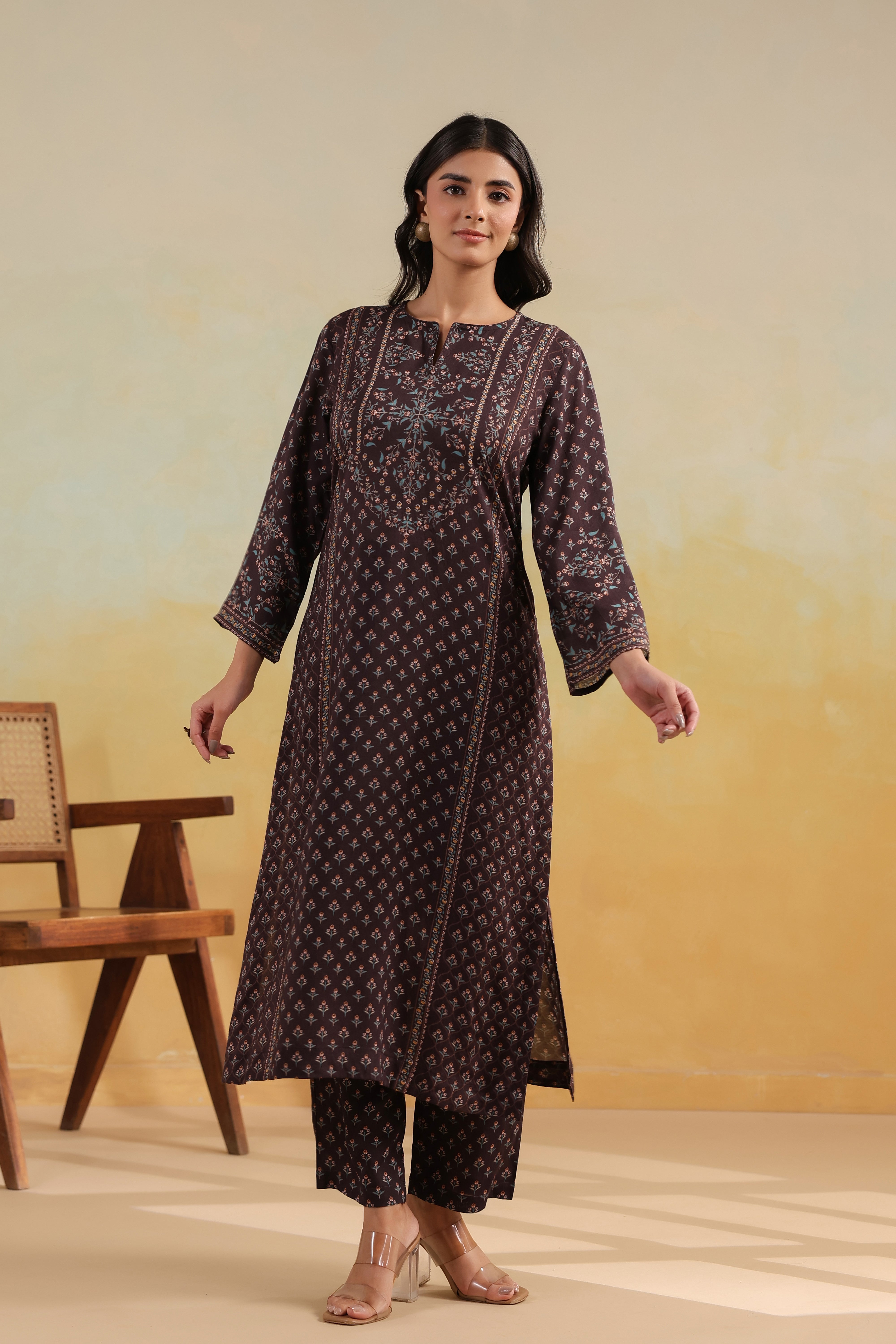 Classic Kurta Set – Coffee