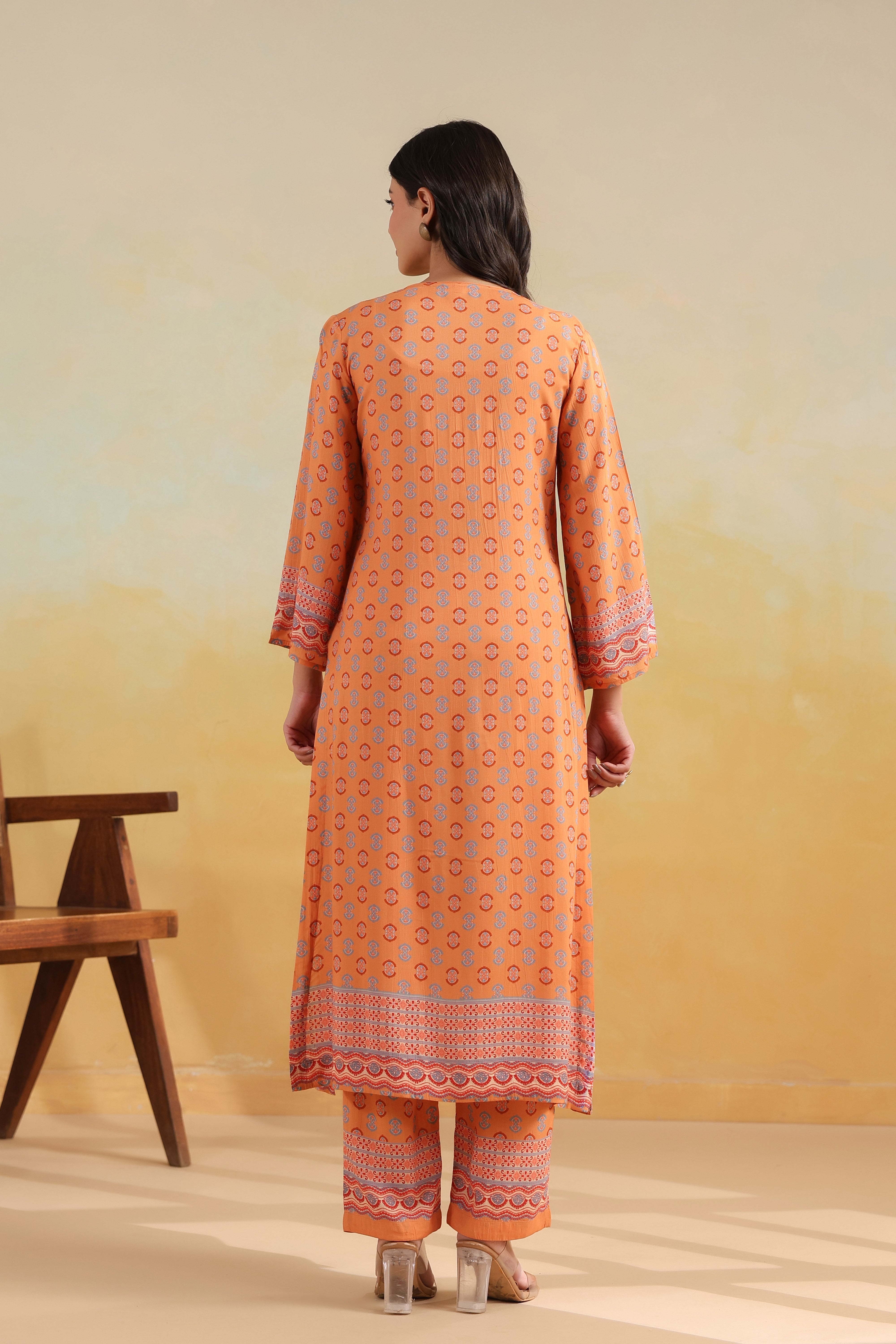Classic Kurta Set – Peach Caramel