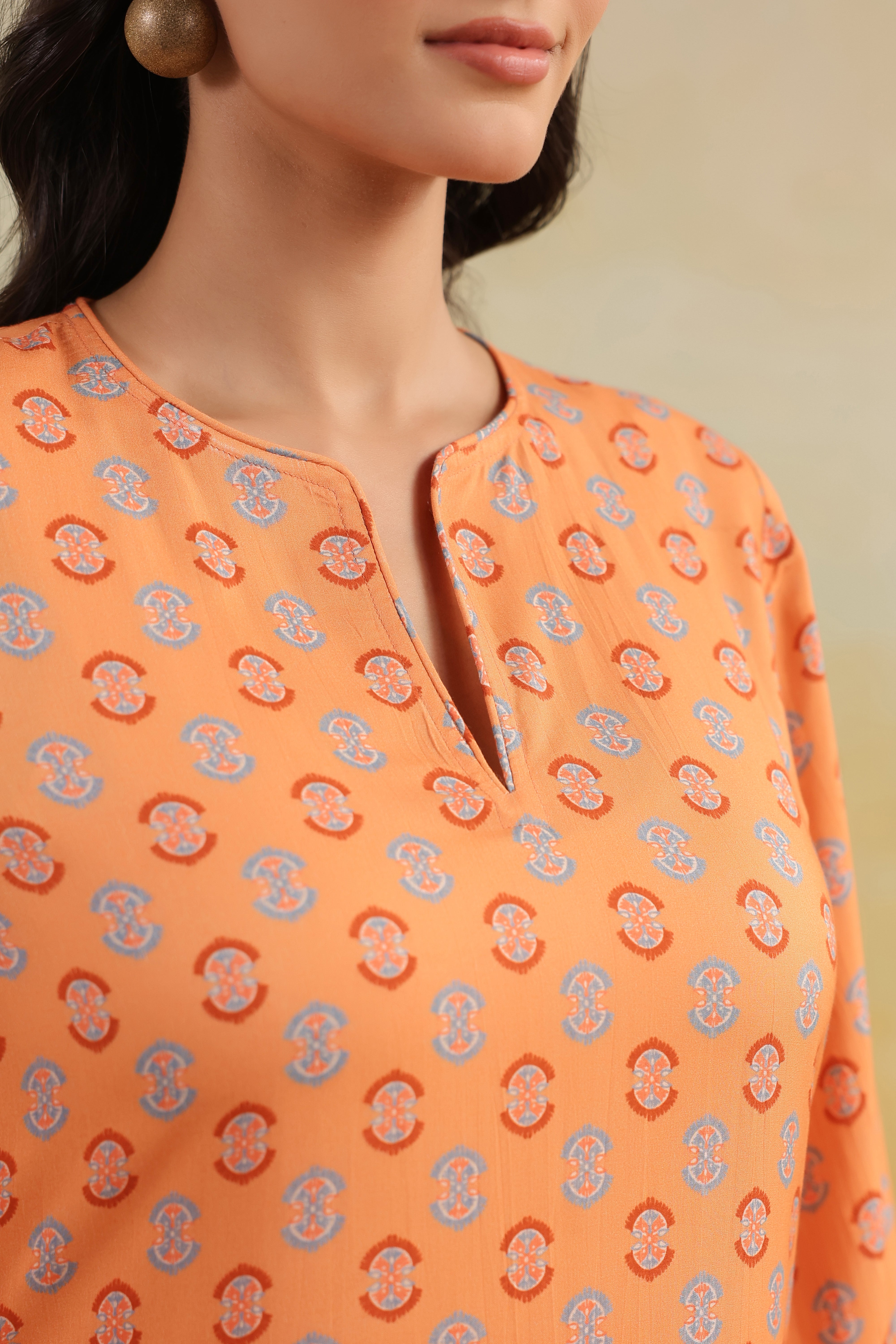 Classic Kurta Set – Peach Caramel