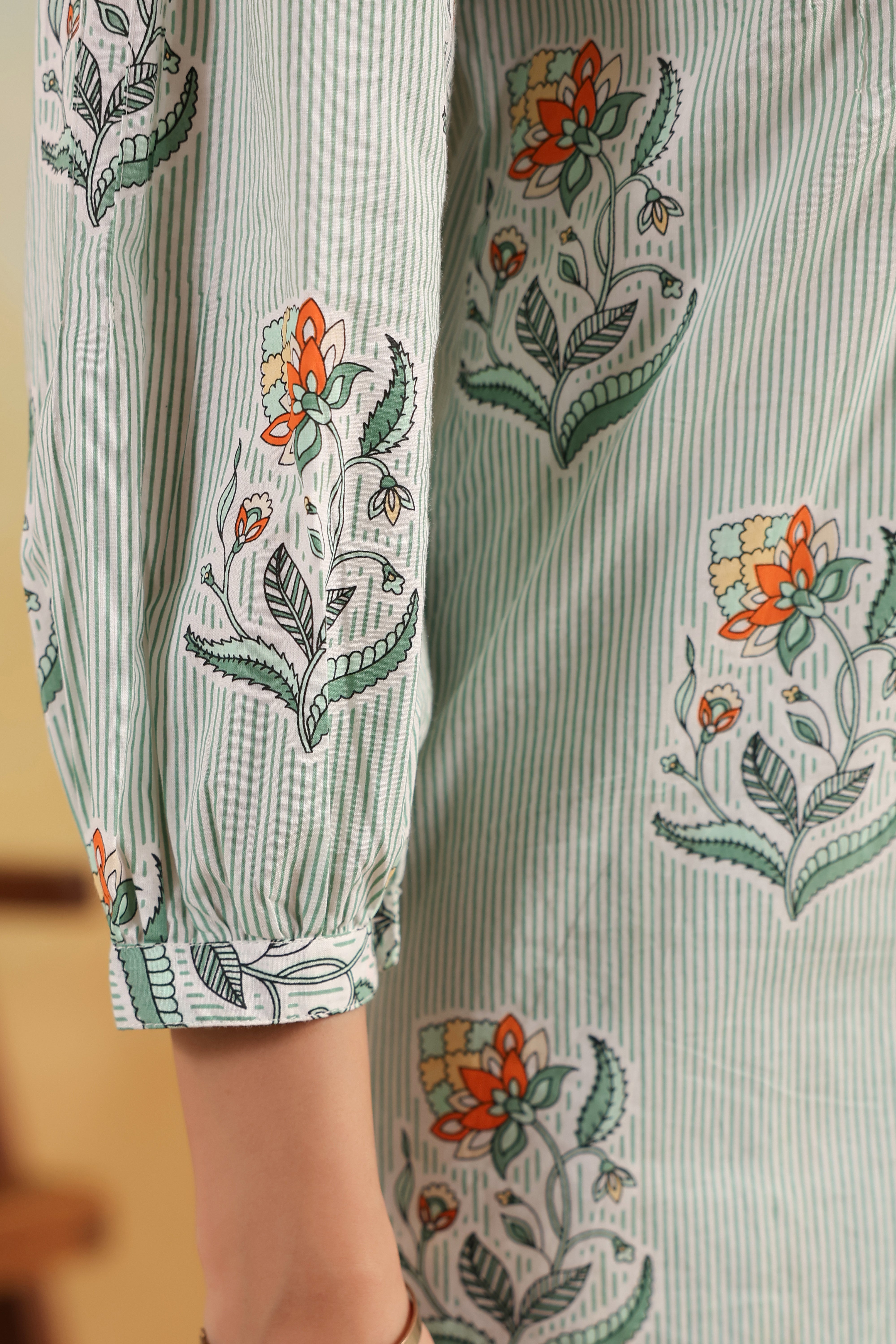 High Low Hem Kurta -Sage Green