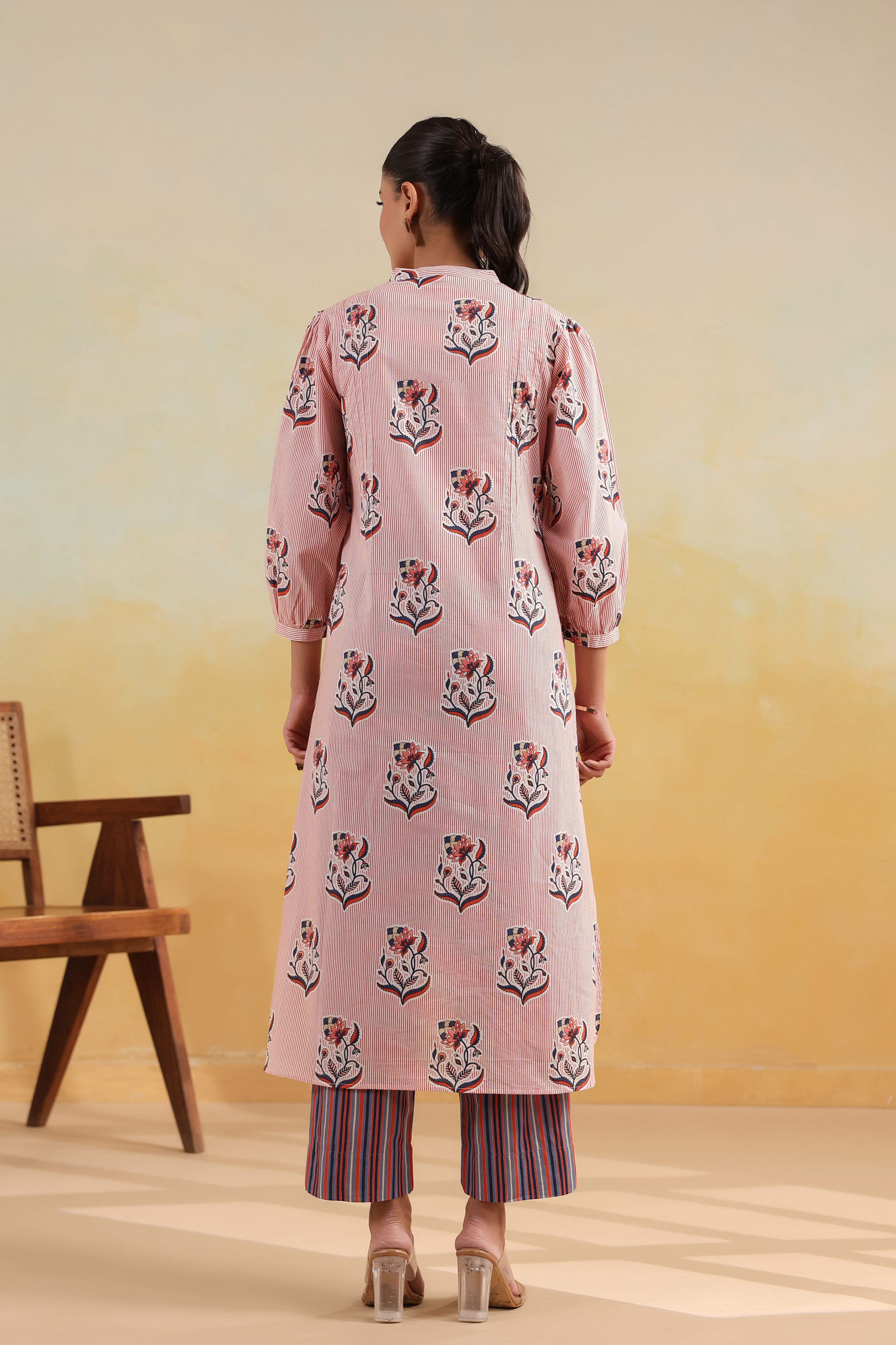 High Low Hem Kurta -Rust