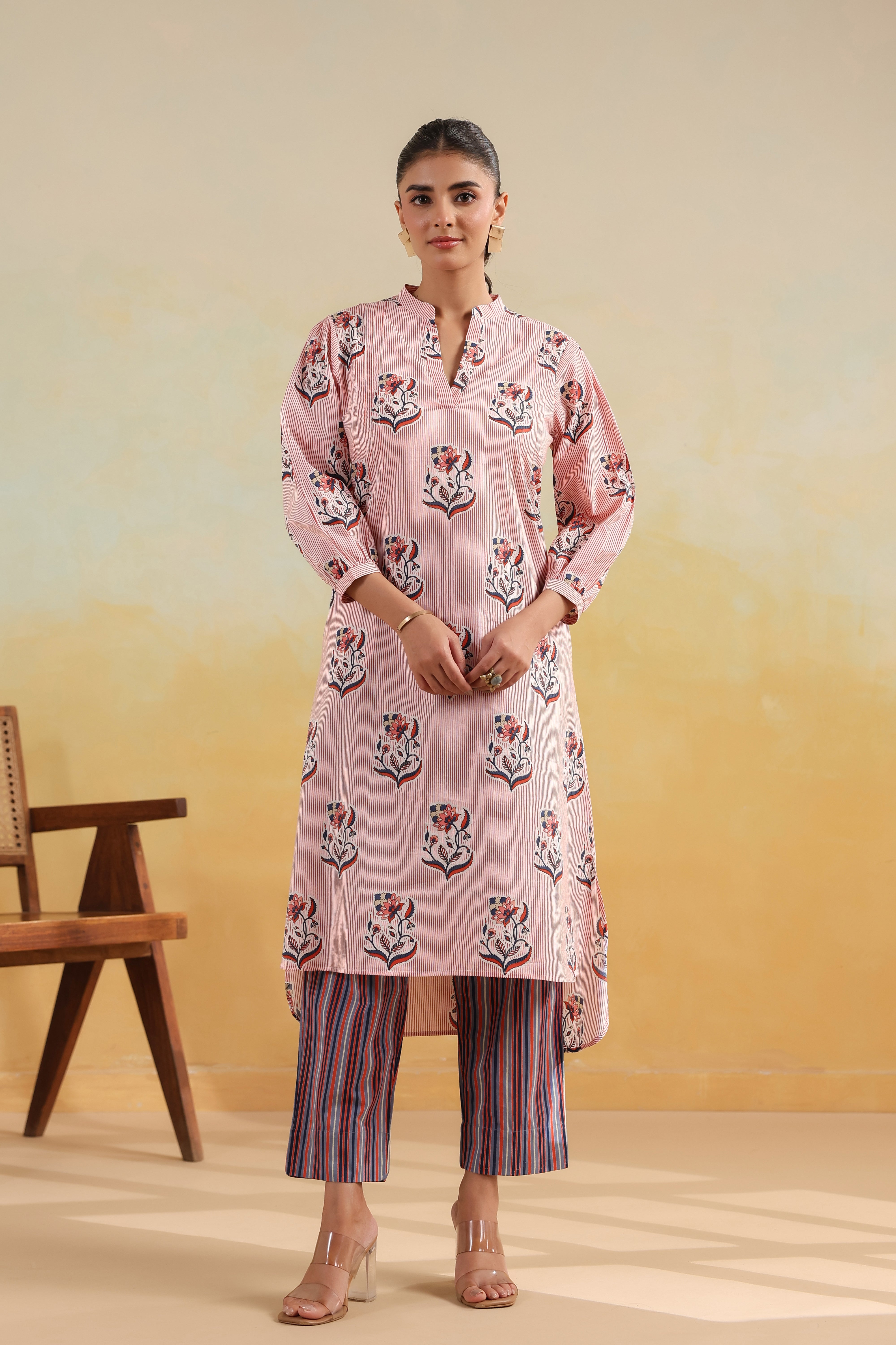 High Low Hem Kurta -Rust