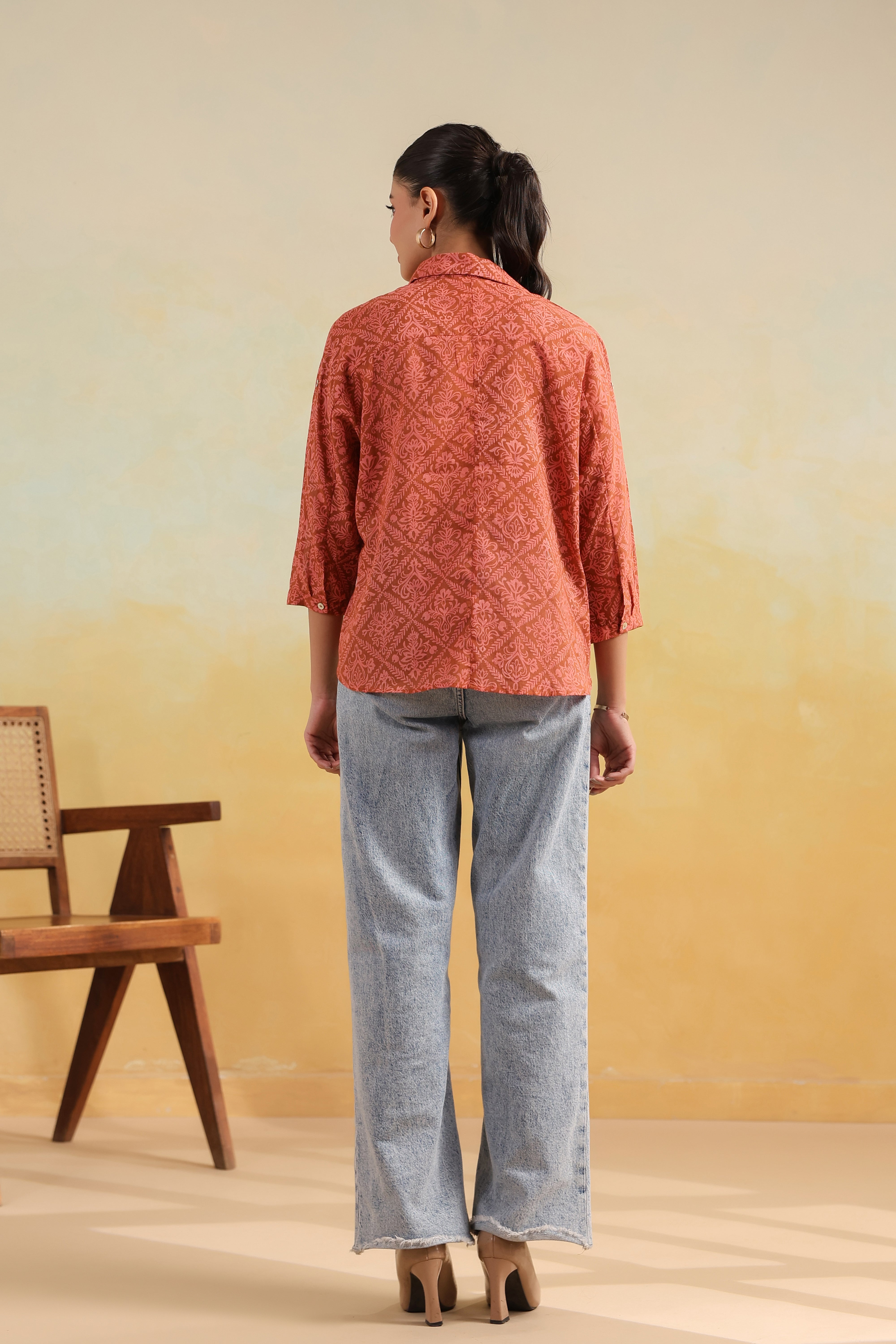 Dolman Sleeve Shirt-Rust