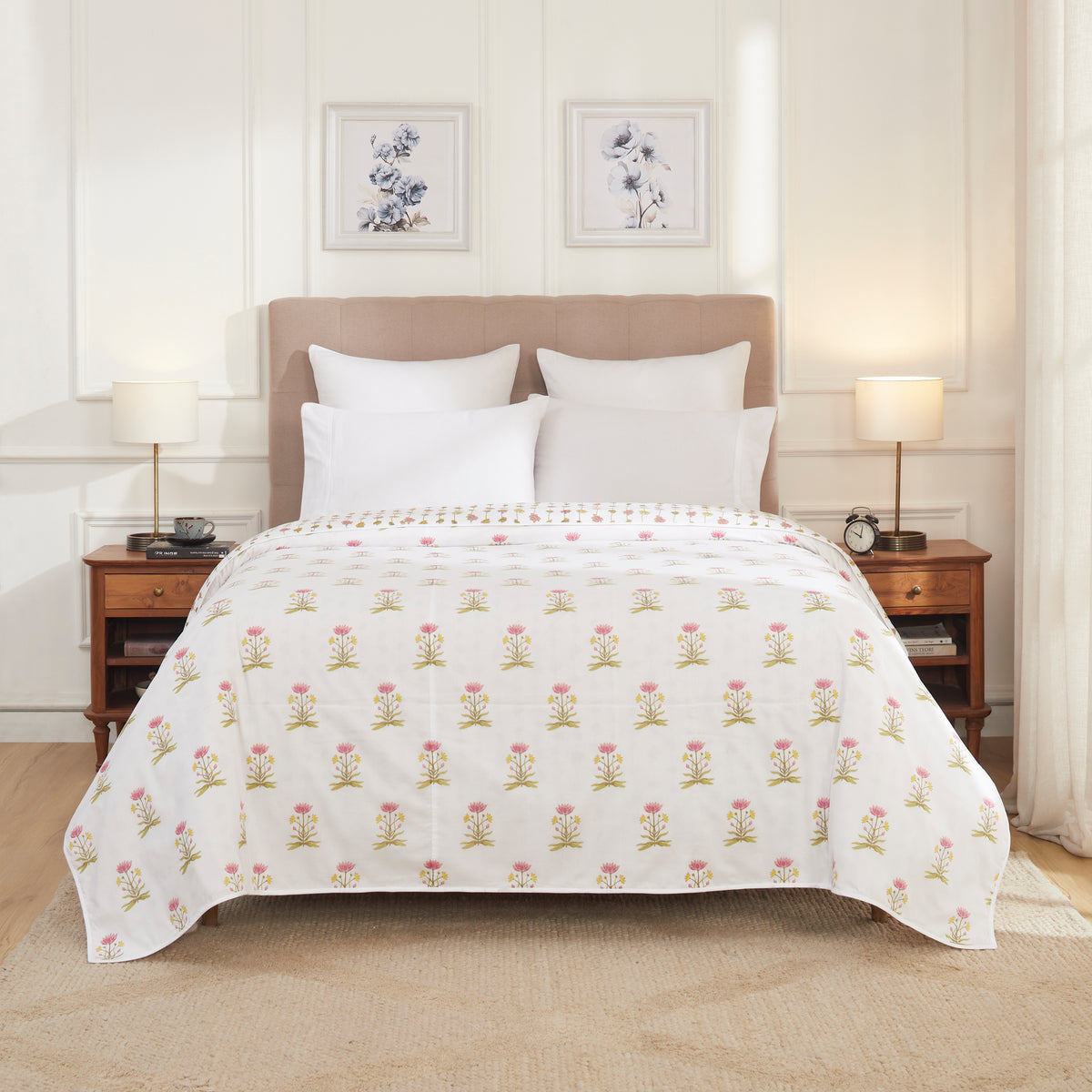 Pond of Lotus Cotton Dohar – Yellow/Green