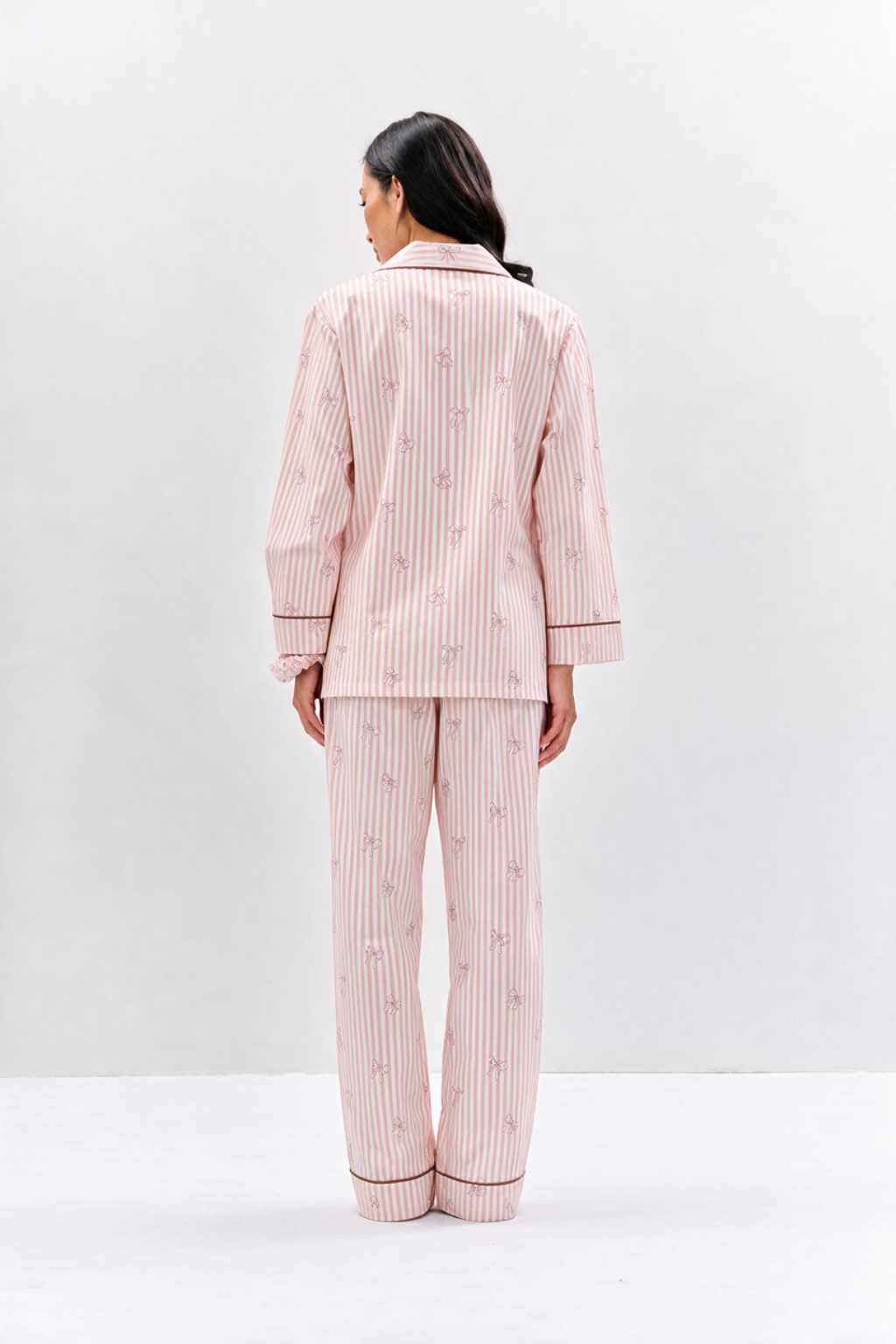 Bow Print Cotton Night Suit Set – Peach