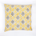Geometric Quint Yellow & Grey Hand Block Print Cotton Cushion Cover