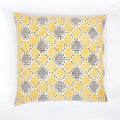 Geometric Quint Yellow & Grey Hand Block Print Cotton Cushion Cover