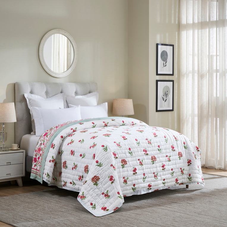 Tarangini Extra Cotton Quilt – Pink/Green