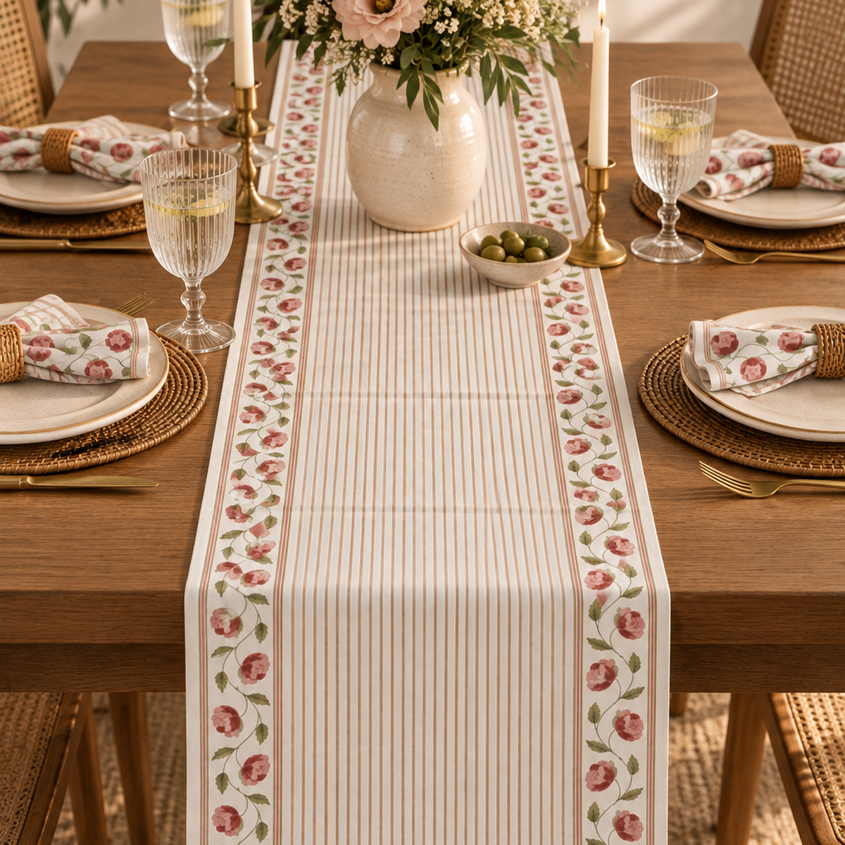 Peonia Red & Beige Runner