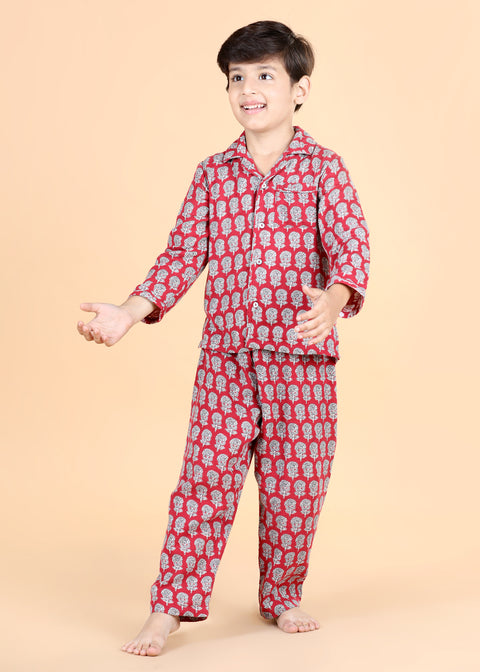Buy Knitting Doodles Blue Car Print Night Suit For Boys Online  Aza  Fashions