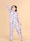 Hippo Pink Full Sleeves Cotton Nighsuit Girl (1-12 Years)