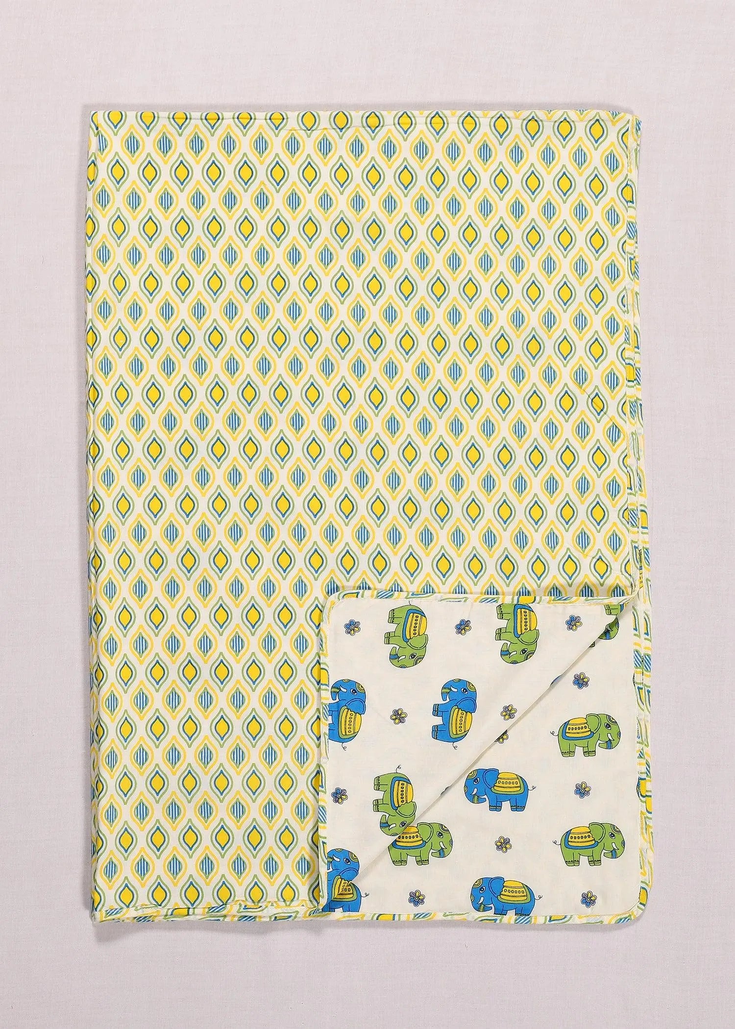 Bholu Hathi Blue/Green Cotton Dohar Kids