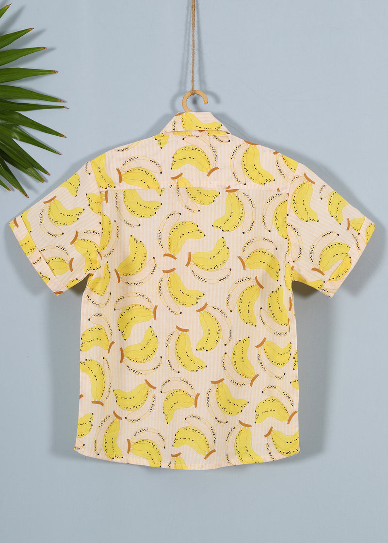 Yellow Banana Cotton Boys Shirt (2-12YRS)