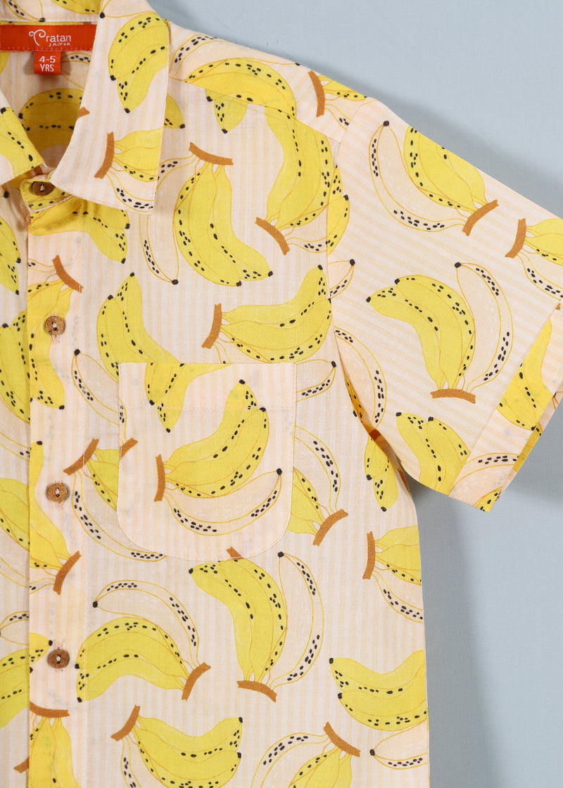 Yellow Banana Cotton Boys Shirt (2-12YRS)