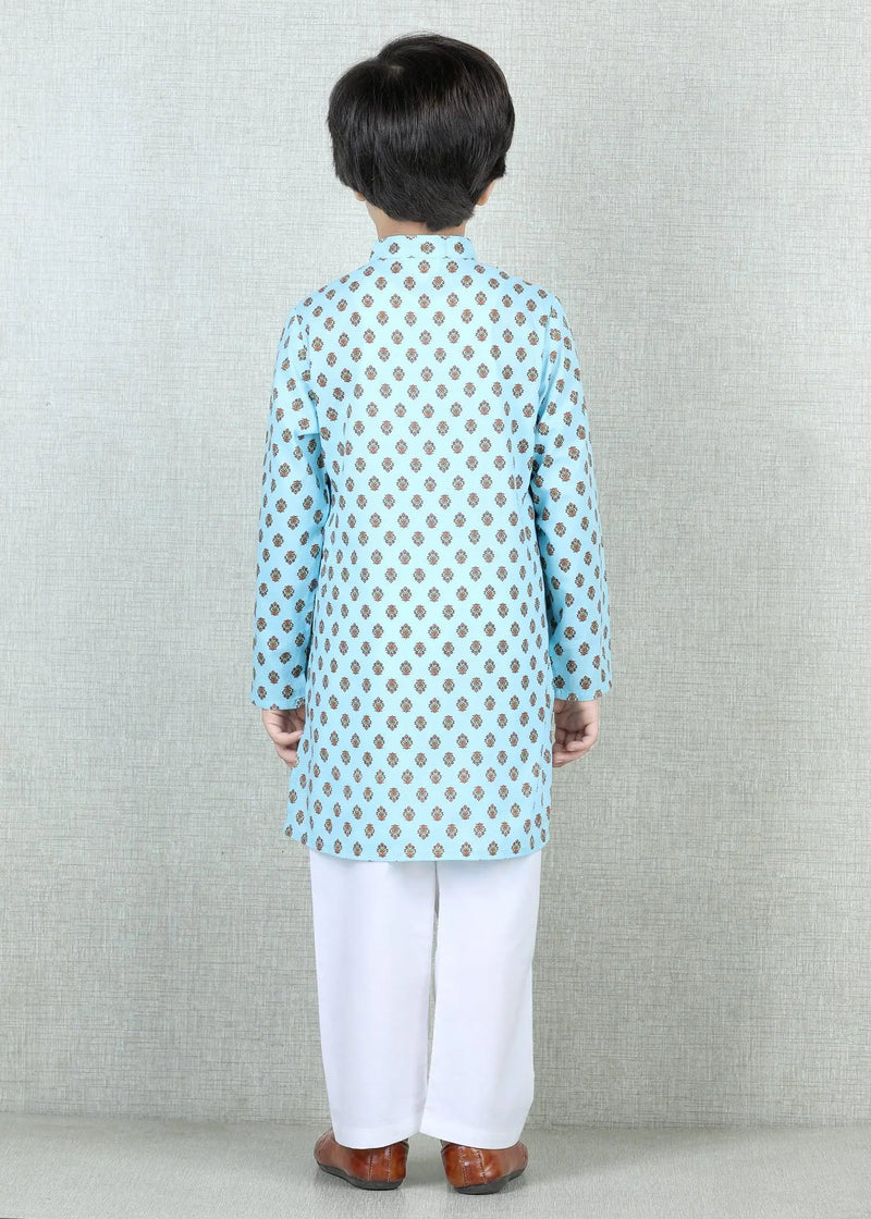 Sky Blue Cotton Kurta Boys (6 months - 12 Years)