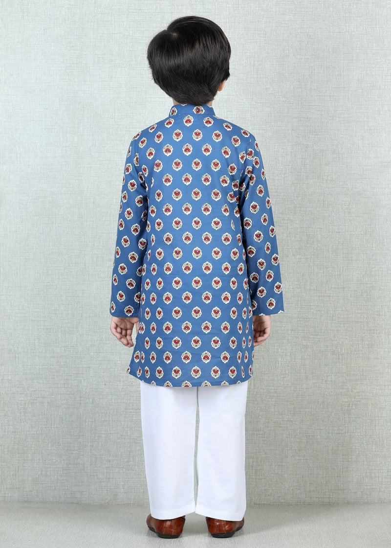 Navy Blue Cotton Kurta Boys (6 months - 12 Years)