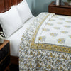 Daisy Yellow & Grey Hand Block Print Cotton Dohar