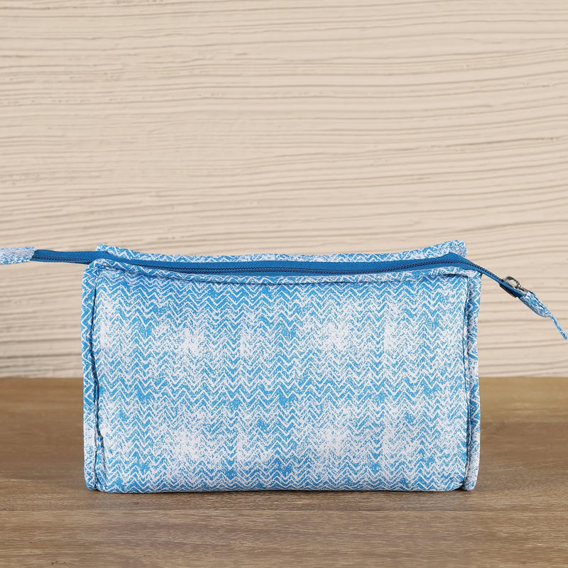 Blue Color Cotton Toilet Bag