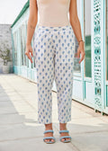 Tapered White/Blue Straight Pants