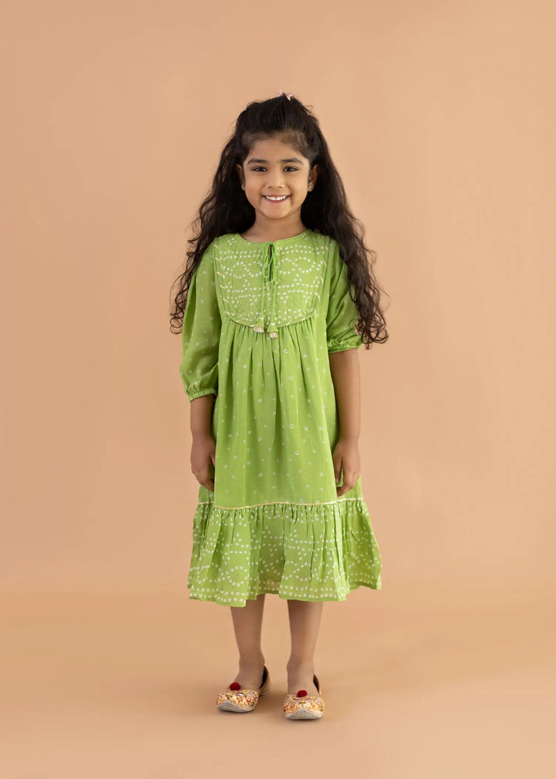 Green Qia Kurta (2-12 Years)