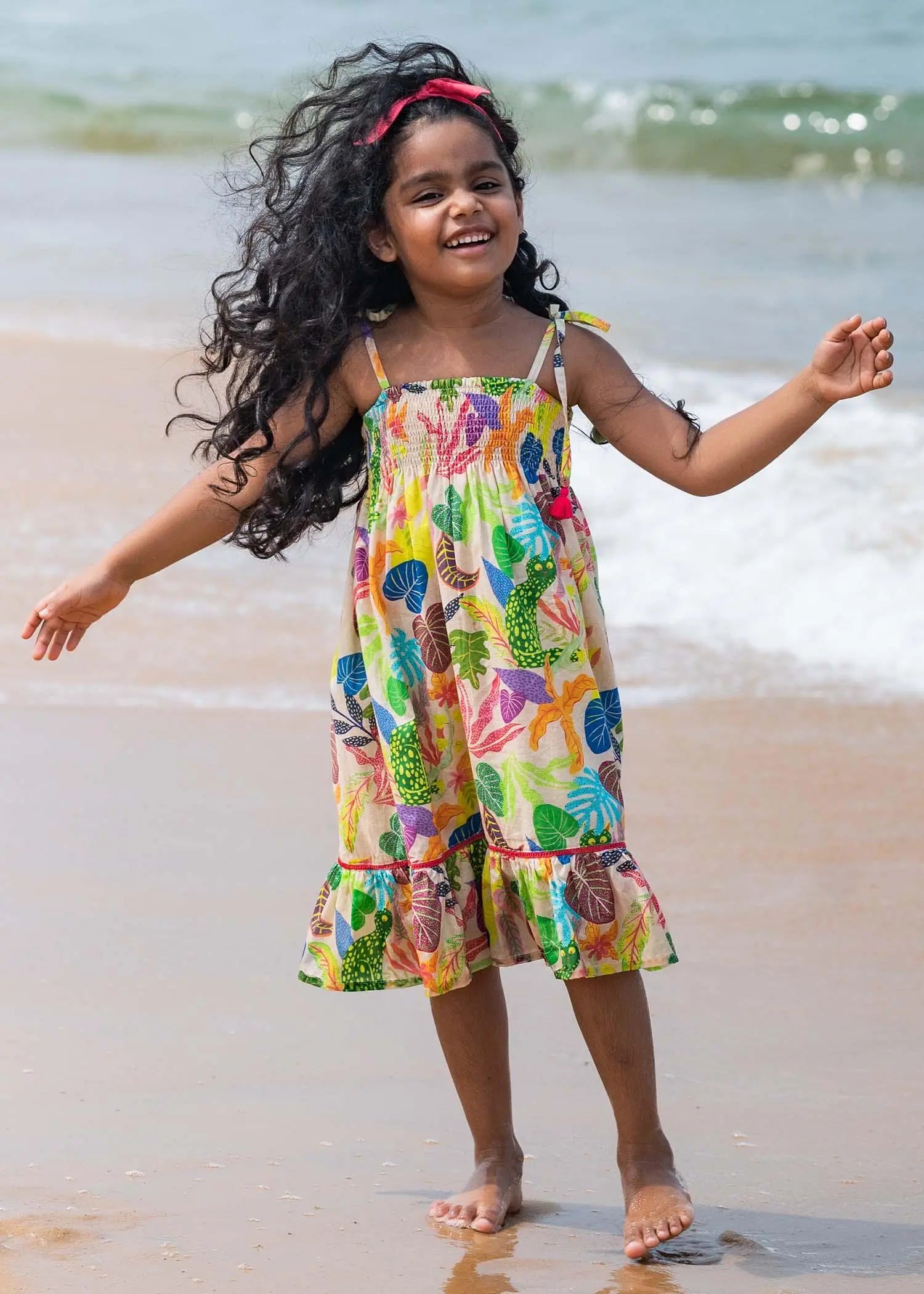 Shop Online Beige Farm Rio Girls Latest Cotton Sunflower Dress