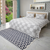 Grey Color Hand Block Printed Katha Bedcover with 2 Pillow Covers