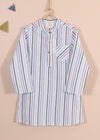 Stripes Yellow Cotton Kurta Boy  (2 Years to 12 Years)