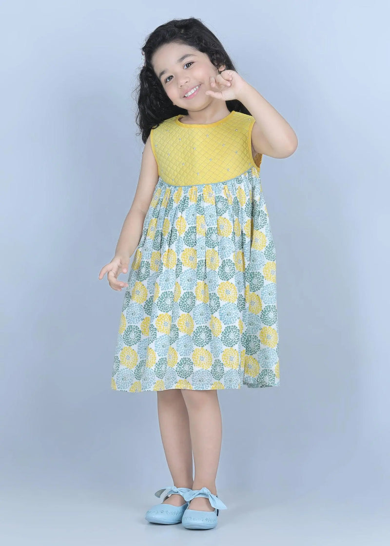 Floral Yellow Cotton Rosemary Dress Girls (6 Months -9 Yrs)