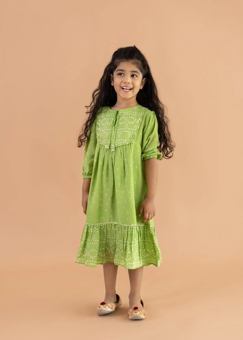 Green Qia Kurta (2-12 Years)