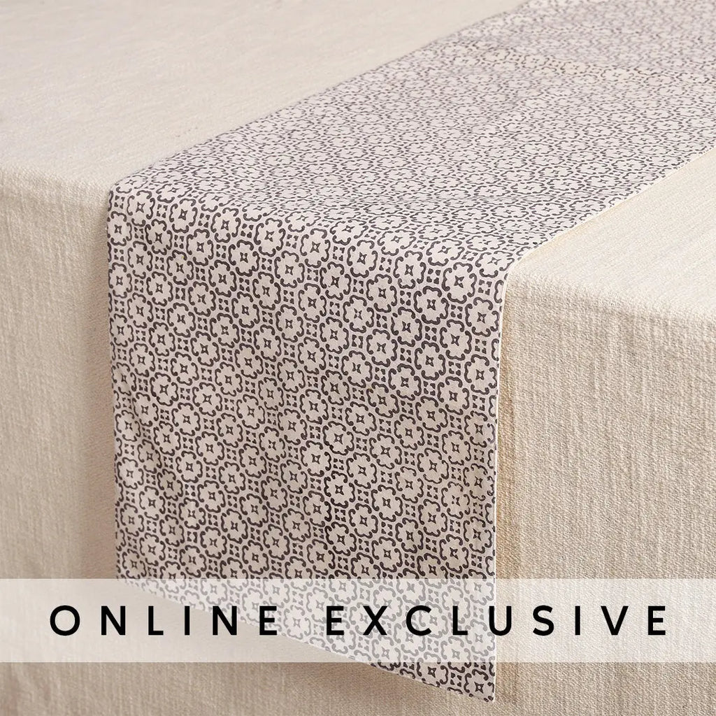 Sapphire Grey Cotton Runner