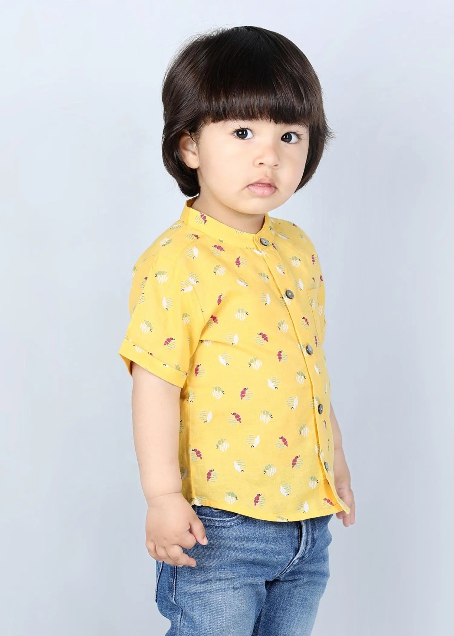 Harshit Shirt Bees Yellow Cotton Baby Boy (6 months to 24 months)