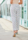Tapered White/Blue Straight Pants