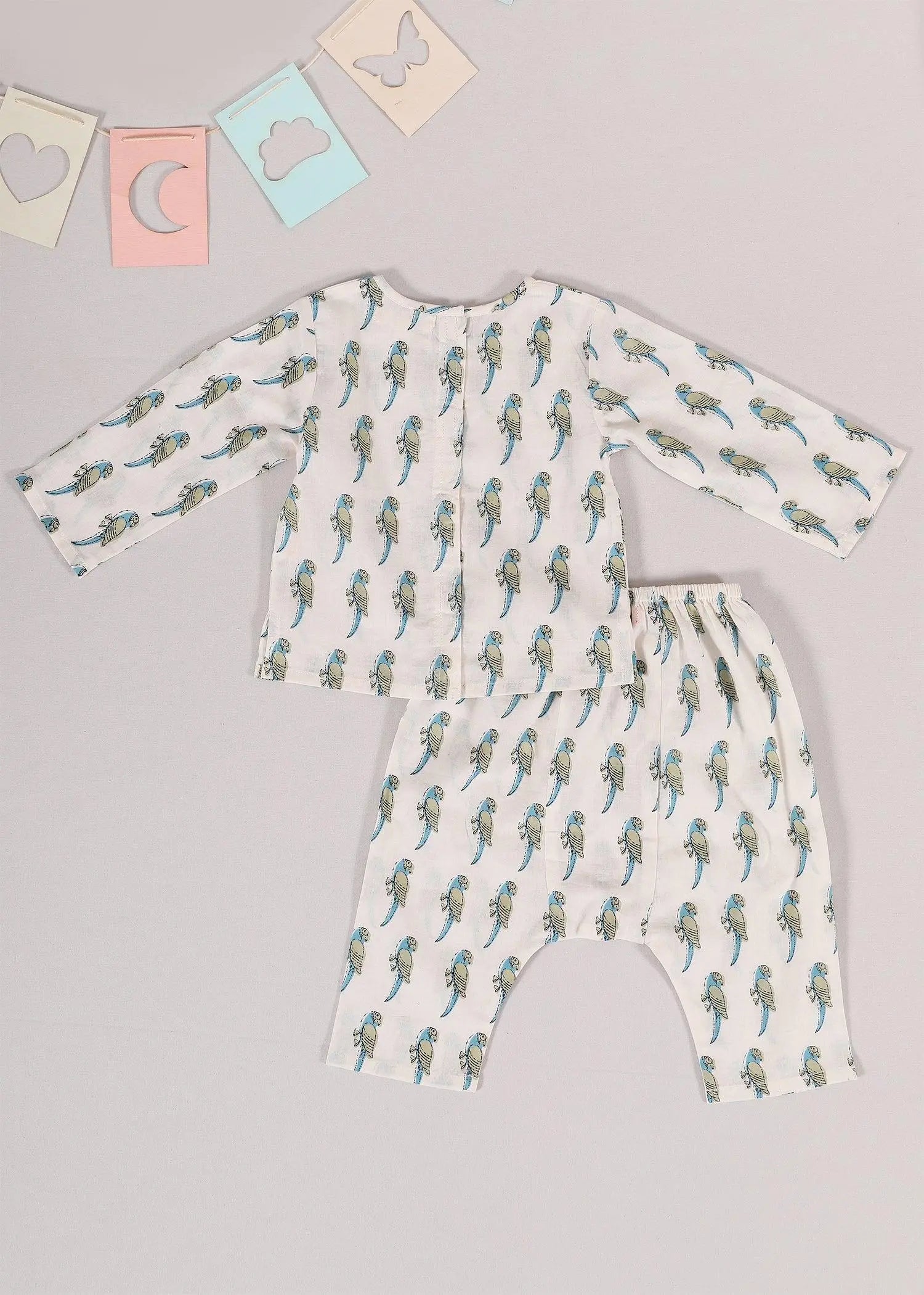 Tota Green Cotton Night Suit Unisex (3-12 Months)